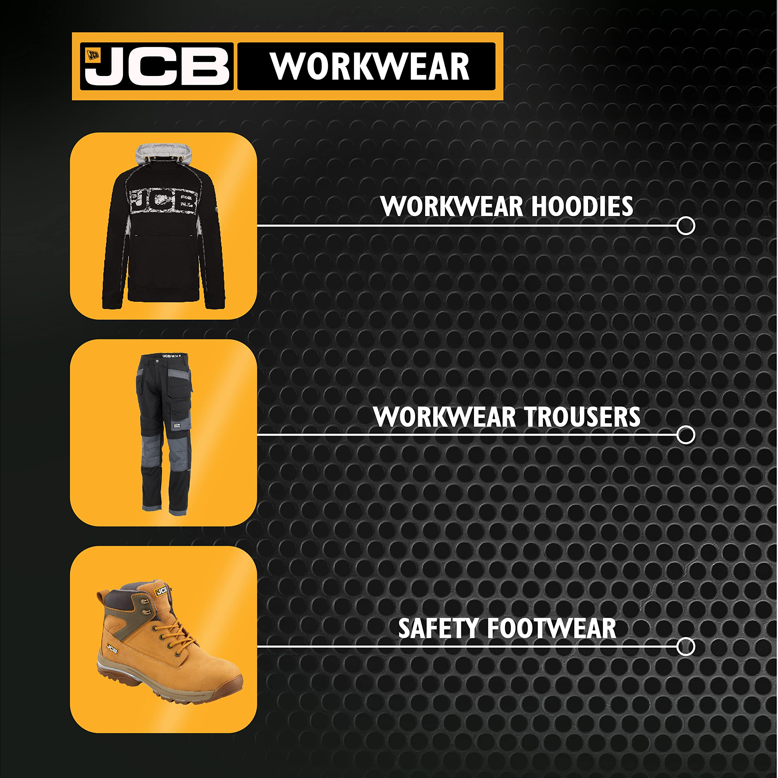 JCB Workwear - Veste Softshell - Veste polaire pour homme - Fermeture éclair intégrale - Poches latérales zippées - Ourlet et poignets réglables - Polyester - Noir