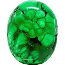 Amazing Gemstone Malachite Crystals and Healing Stones - Large Palm Stone Crystals Piedra - Crystal for Good Luck, Balanced Positive Energy, Meditation - Unique Stocking Stuffers, Gifts for Women