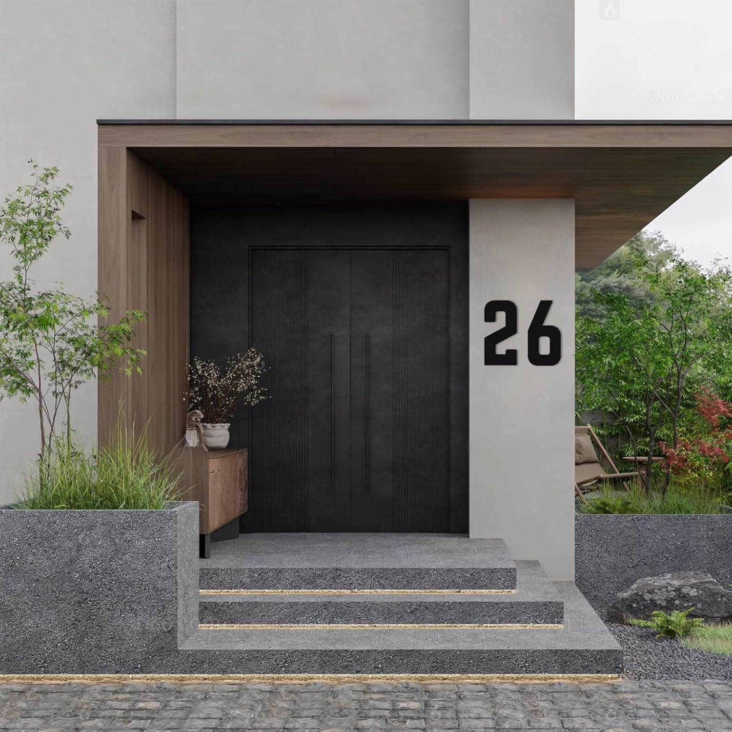 8 Inch Large Metal Letters, Modern House Address Numbers Letters, Metal Door Numbers, Large Black House Address Letter Number for Home Office Street Apartment Outside (3)