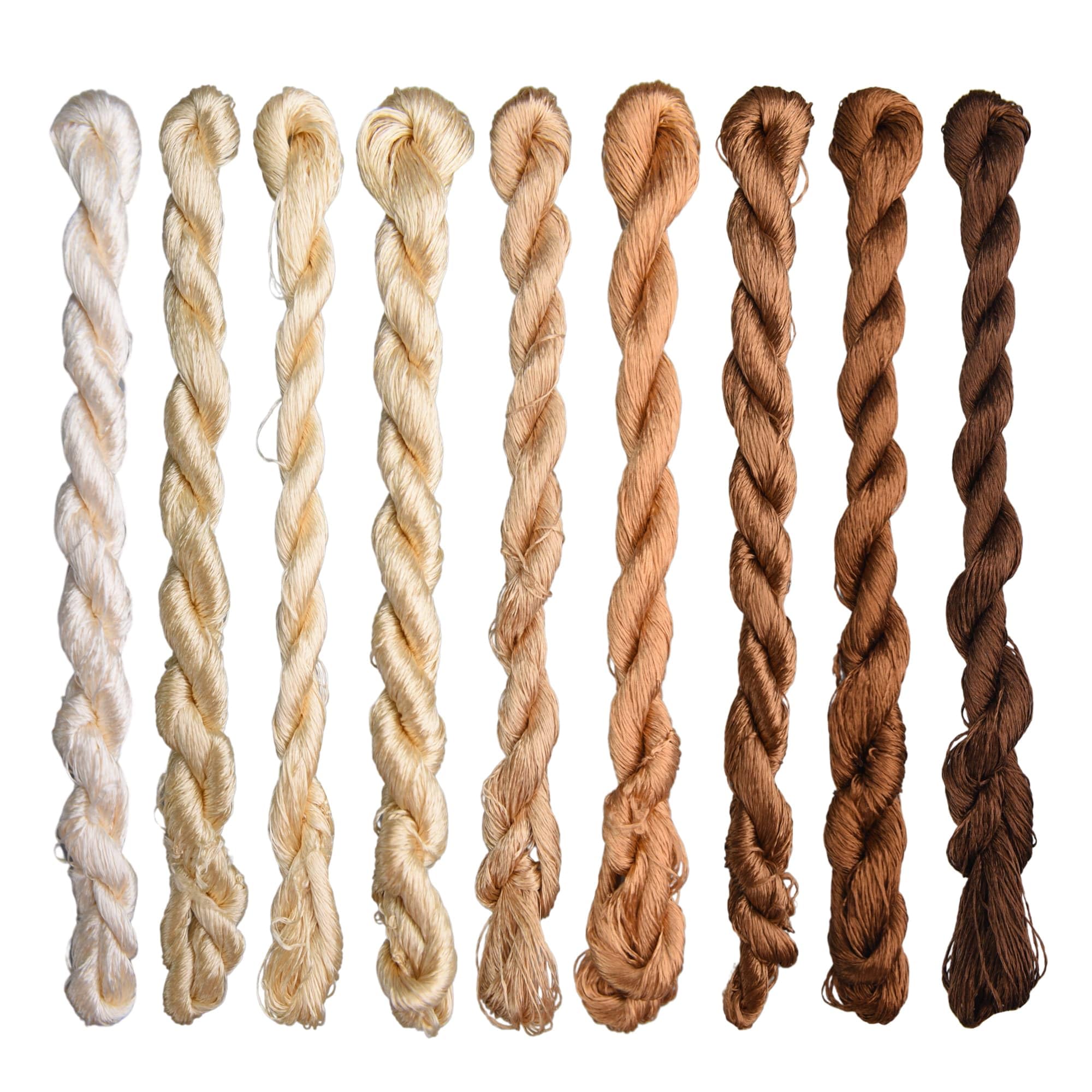 MINGGUXIUYI Natural 100% Silk Thread, Handmade Embroidery Thread, Silk Embroidery Thread 990 Metres, 9 Colors (62)