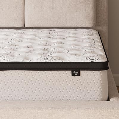 Signature Design by Ashley Queen Size Chime 12 Inch Medium Firm Hybrid Mattress with Cooling Gel Memory Foam for Pressure Relief, Fiberglass Free, Mattress In A Box