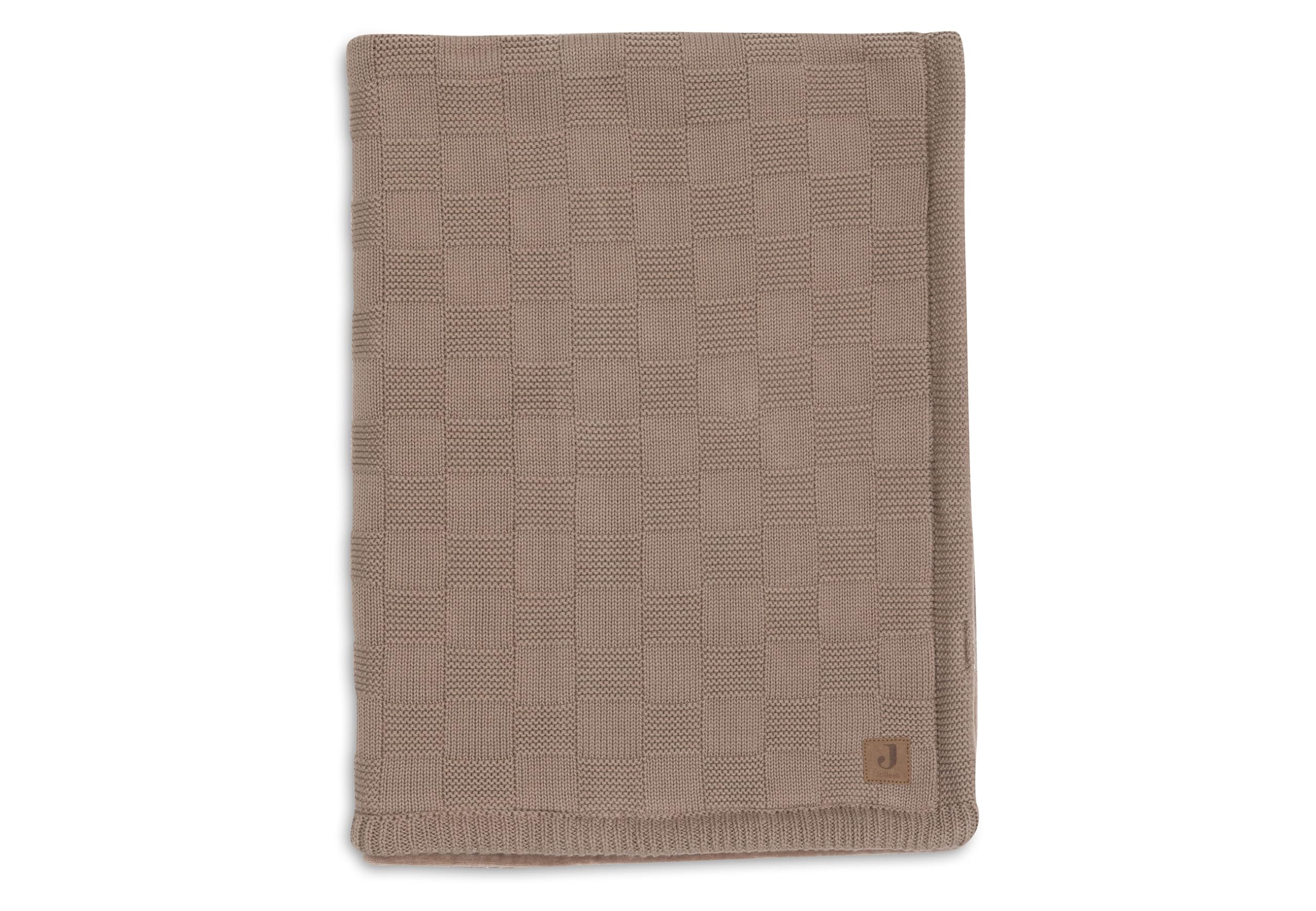 Jollein Manta para bebé Box Knit - Milky Coffee/Velvet - 110x150cm - 100% Algodón - para Cuna - 1.5 TOG - Certificación Gots