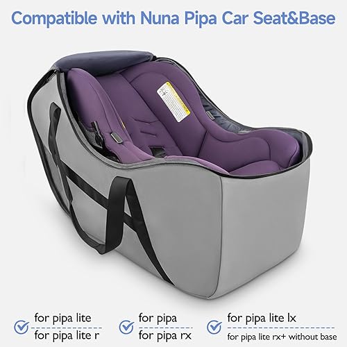 Miniatura 10 de YOREPEK Car Seat Travel Bag for Airplane Compatible with Uppababy Mesa and Base,Chicco Keyfit 30 and Base,Padded Car Seat Carrier for Airport, Car
