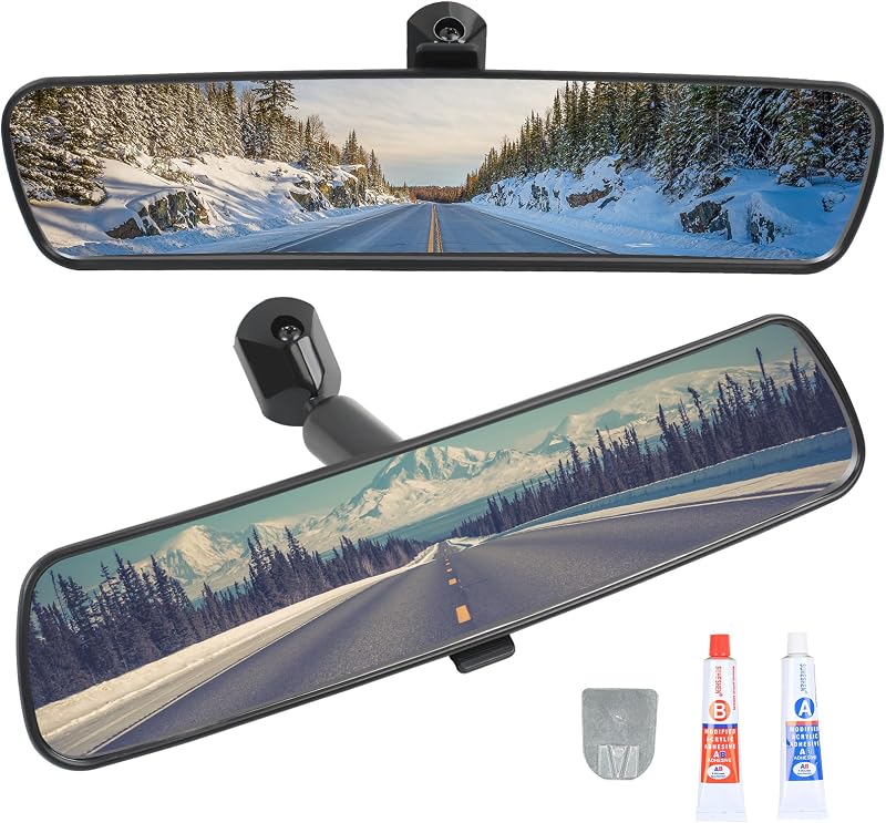 Espelho retrovisor interno OCTAOR de 10" com ajuste e antirreflexo – Para-brisa