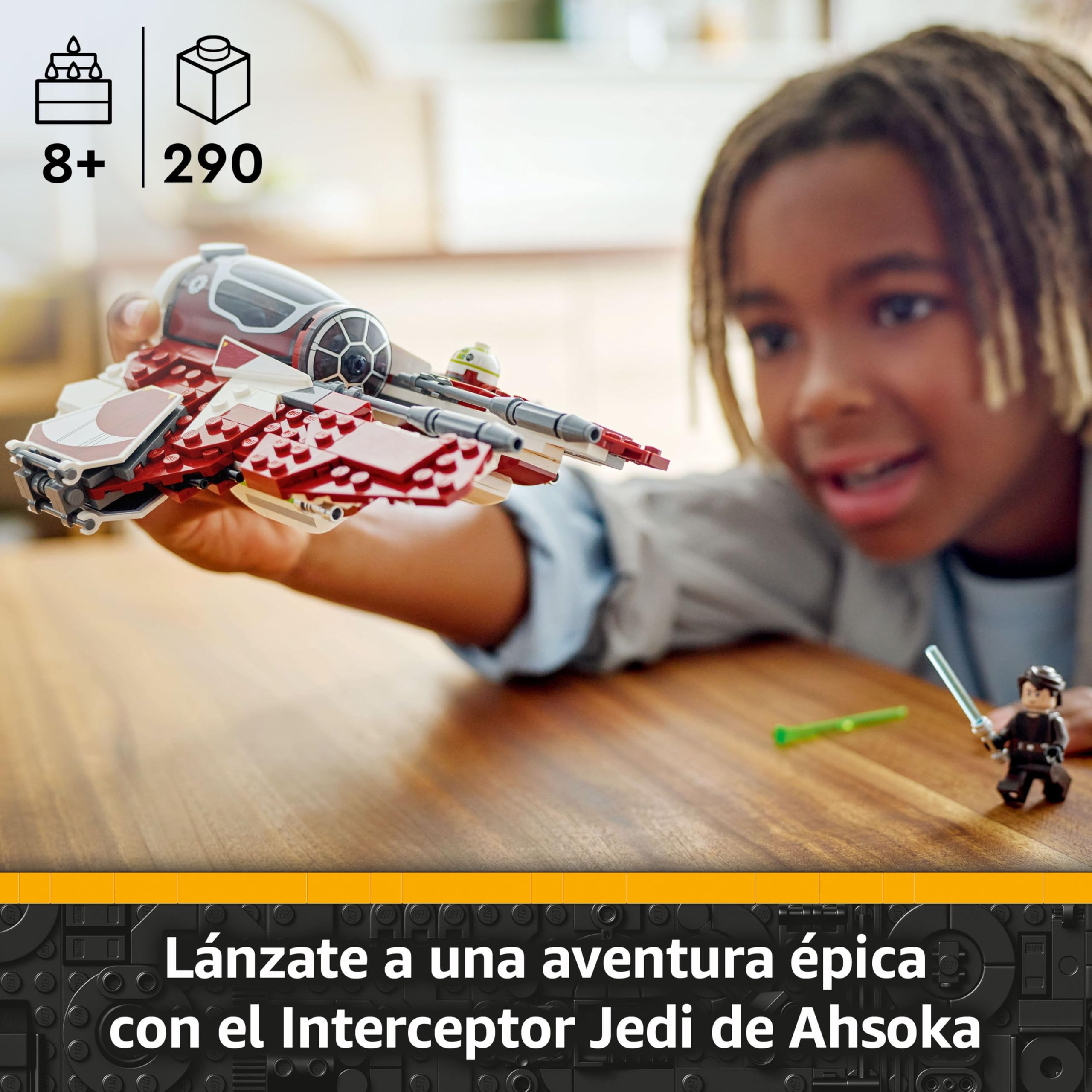 LEGO Star Wars 75401 Interceptor Jedi de Ahsoka Caza Estelar de Juguete para Niños y Niñas de 8 Años o Más de Las Guerras Clon, Minifiguras de Ahsoka Tano y Anakin Skywalker con Espadas Láser y R7-A7