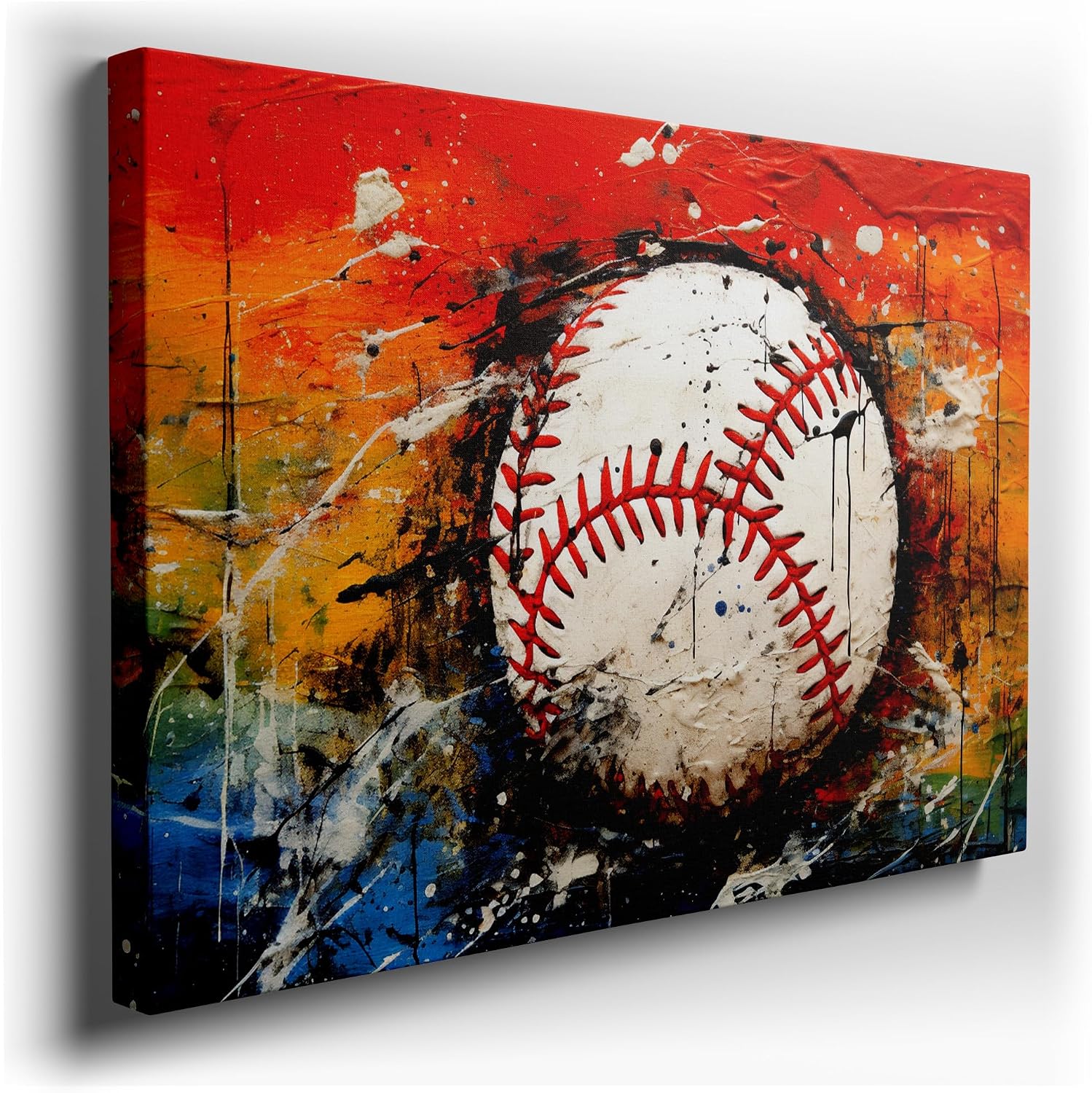 Canvas for Living room. Dominant Sphere of Play: The Vivid Essence of Baseball on Canvas, 27 x 18 inch Canvas Wall Art - Expressive Advocacy - Modern Home Decor