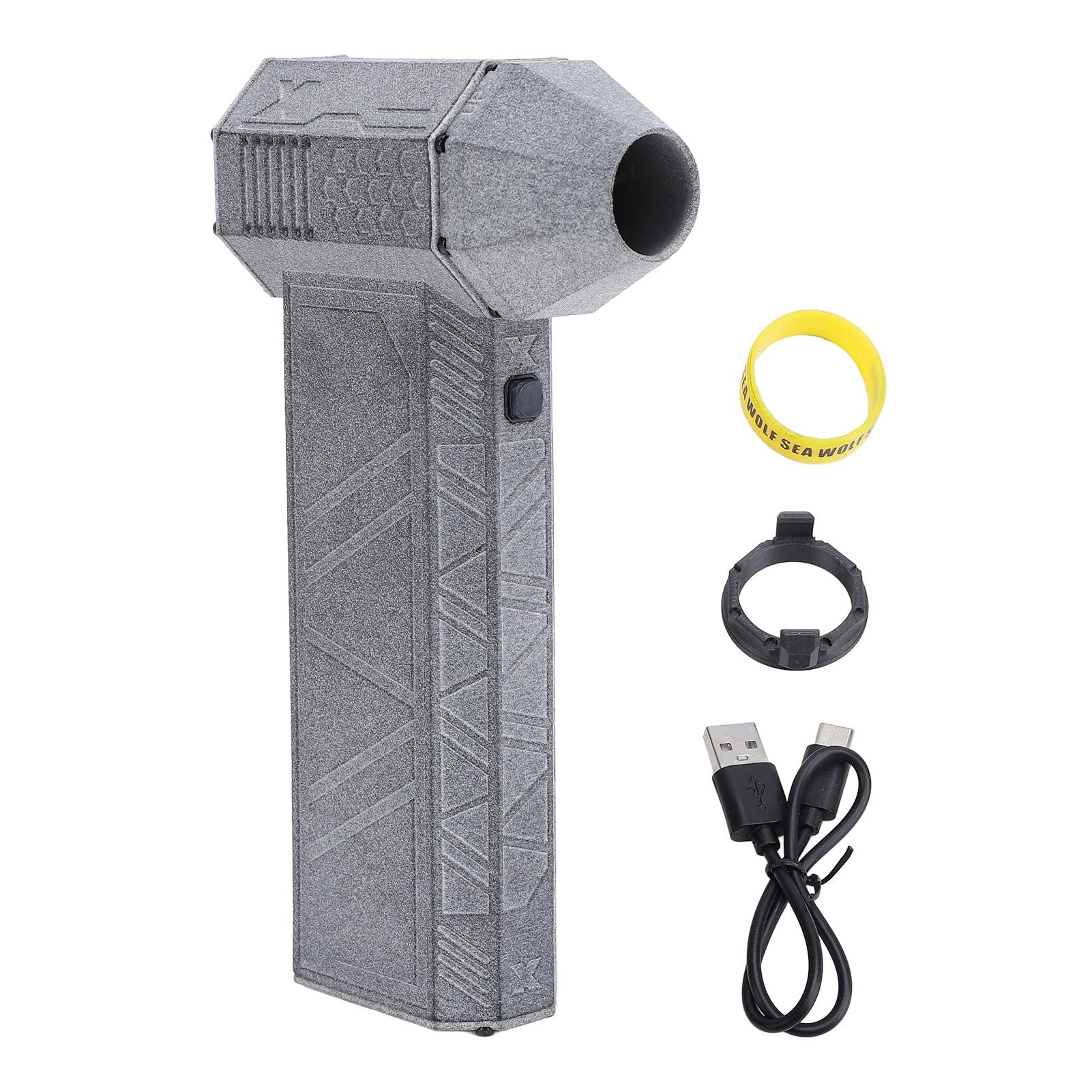 Ventilador Turbo con soplador seco, Plumero de Aire eléctrico Recargable de Alta Potencia, Motor sin escobillas de 150000 RPM con Cuerpo de aleación de Aluminio, soplador portátil (Gris)