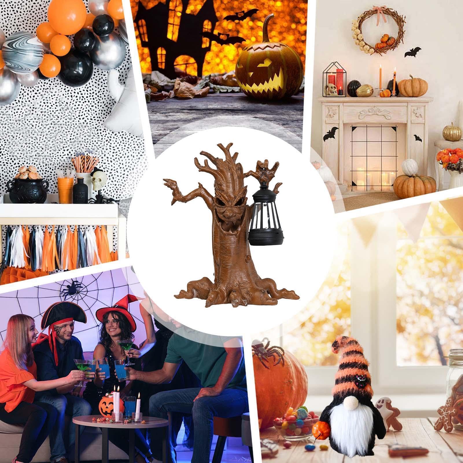 Statue di Halloween Outdoor Tree Ghost Garden Decor con lanterna solare