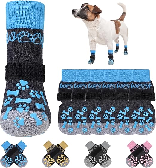 KOOLTAIL Anti Slip Dog SocksDouble Sides Grips Woof Dog