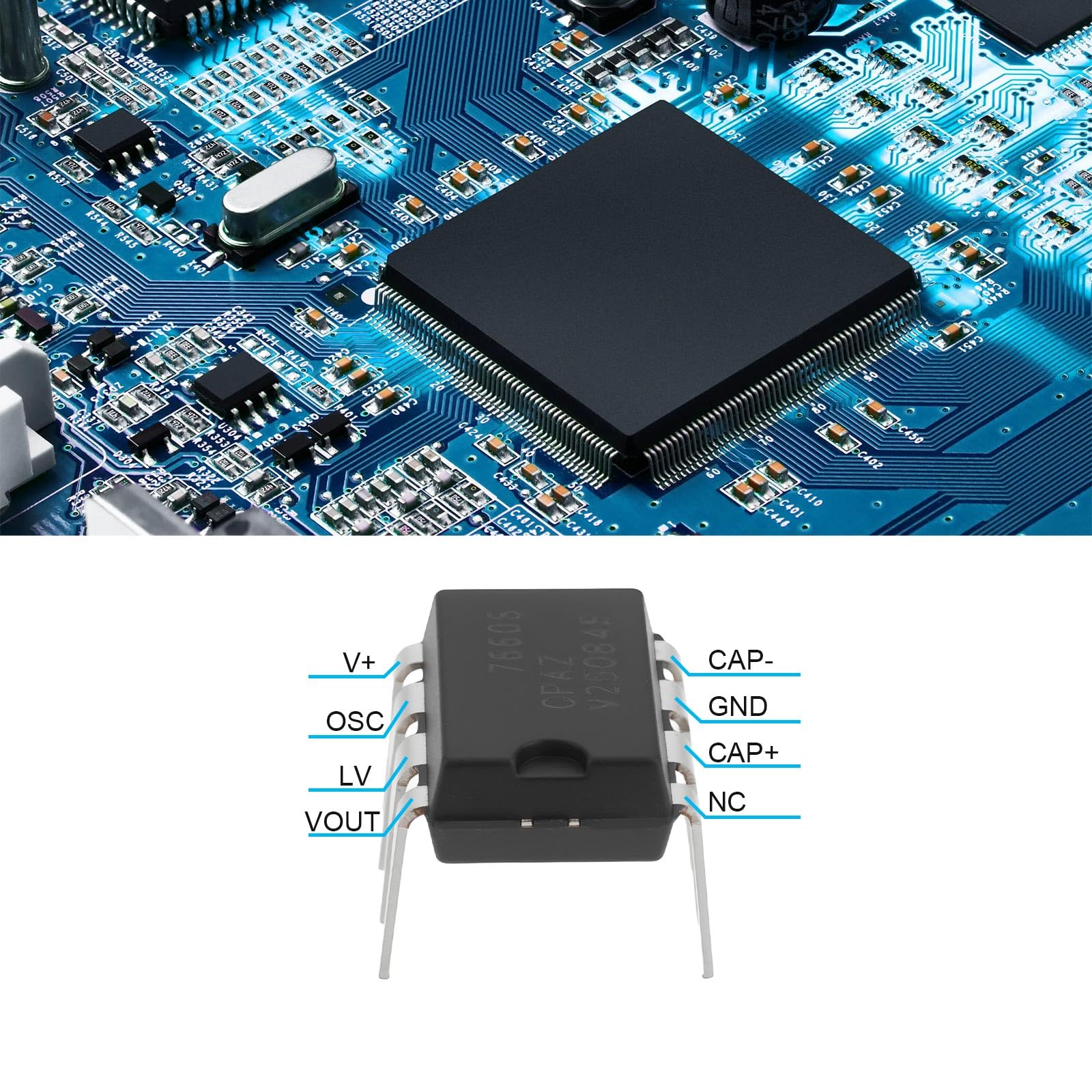 ECSiNG 10Pcs ICL7660 ICL7660S ICL7660SCPAZ CMOS Convertitore di tensione IC PDIP-8 per efficiente