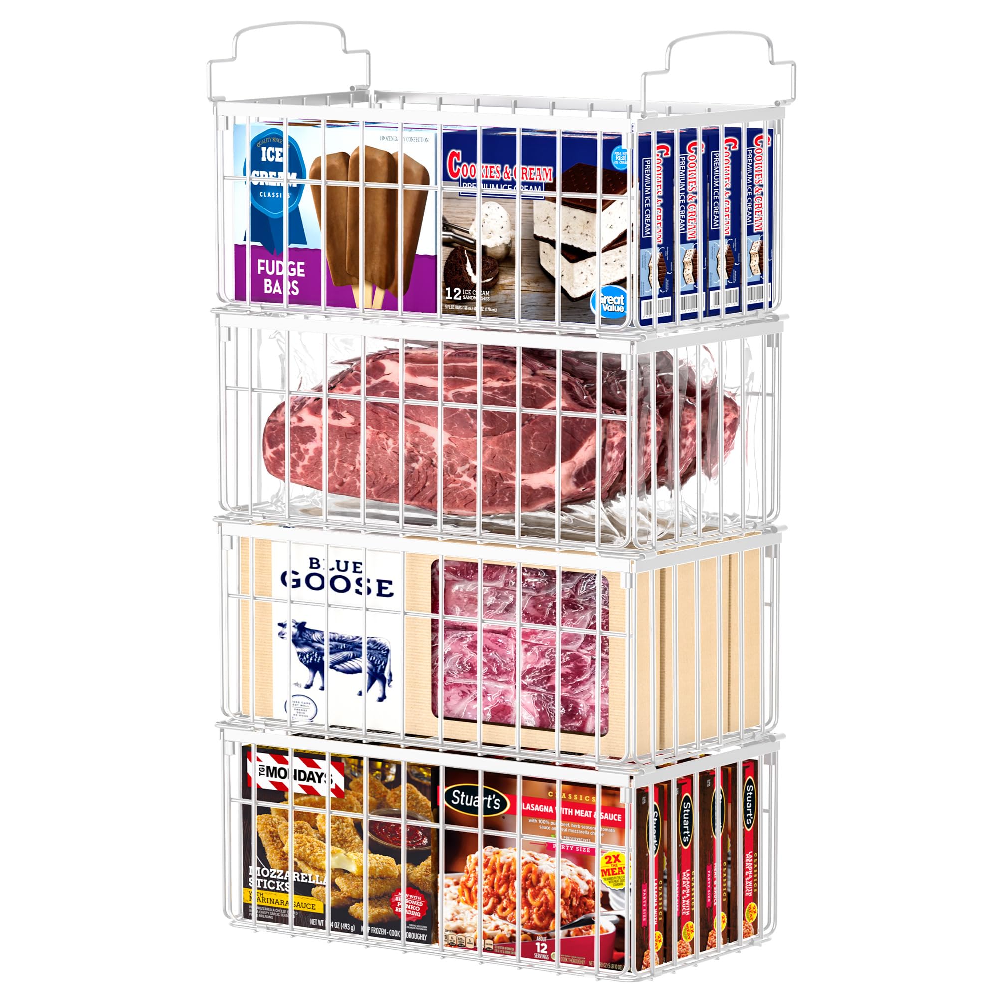 Photo 1 of MSERCUOR Freezer Organizer Bins, 4 Pack for 5/7 Cu.FT Deep Freezers