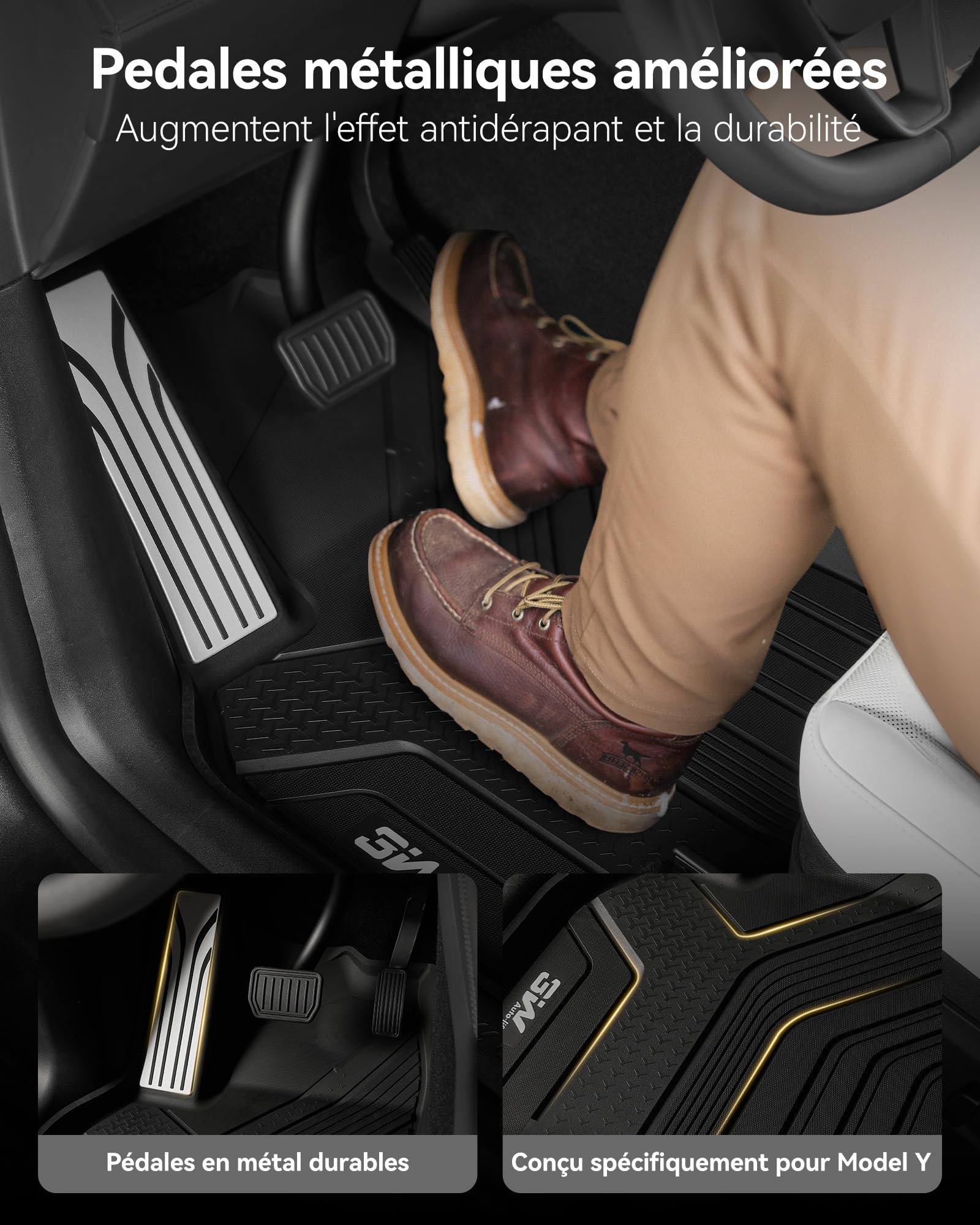 3W Tapis de Sol Tesla Model Y Juniper 2025 2026 Premium/Performance, Compatible avec Model Y Standard 2026, Protection Toutes Saisons en Thorex™, Antidérapant et Imperméable
