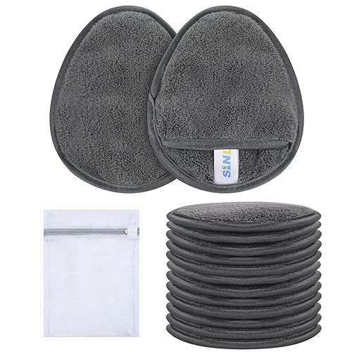 SINLAND Almohadillas desmaquillantes reutilizables para cara, ojos, labios, microfibra suave para todo tipo de piel, amigables con removedor de
