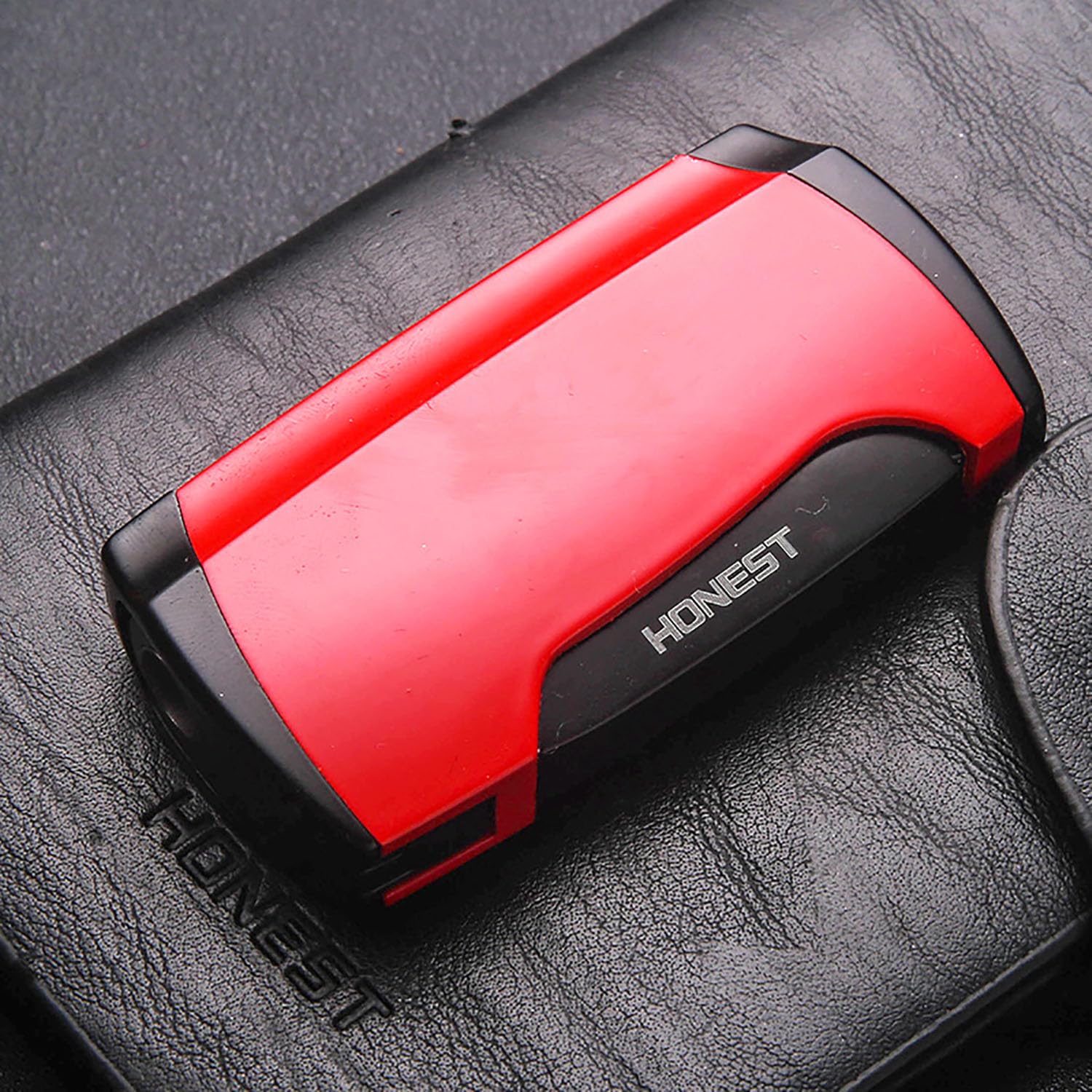 Mini Encendedor Chorro Doble Llama Más Ligero de Gas Butano Recargable y Ajustable con Perforador de Cigarros para Hombres y Mujeres (sin Gas),Red