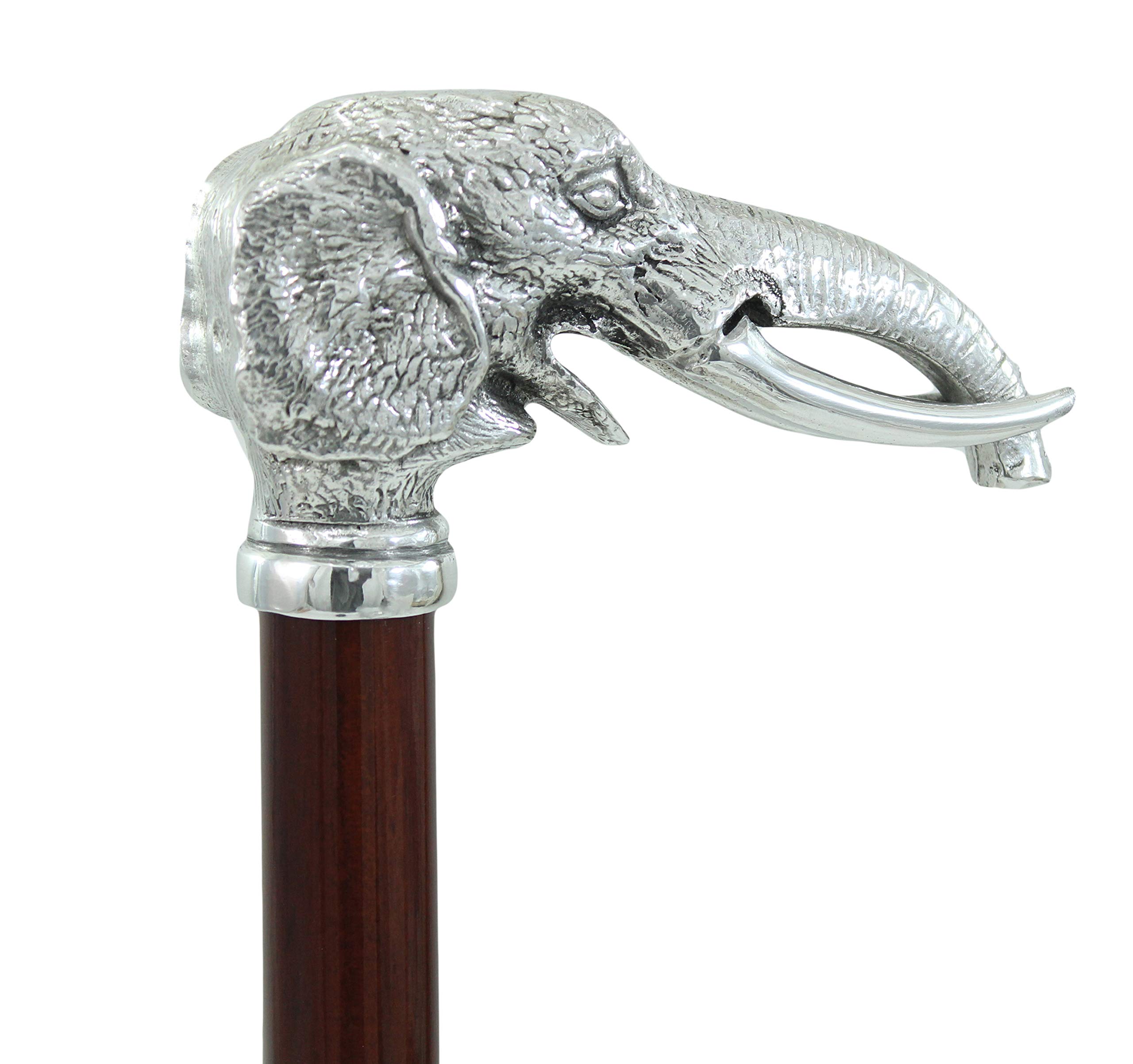 Bastón (estaño Macizo y Madera de Metal Plateada), diseño de Elephant