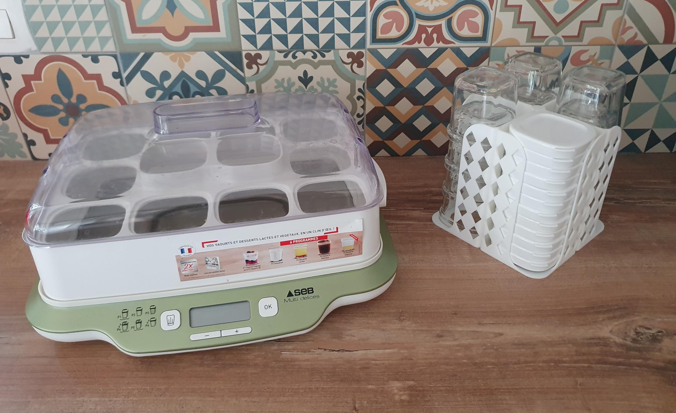 Conservazione 12 vasetti e coperchi per yogurtiera SEB multi delizie, Made in France (bianco)