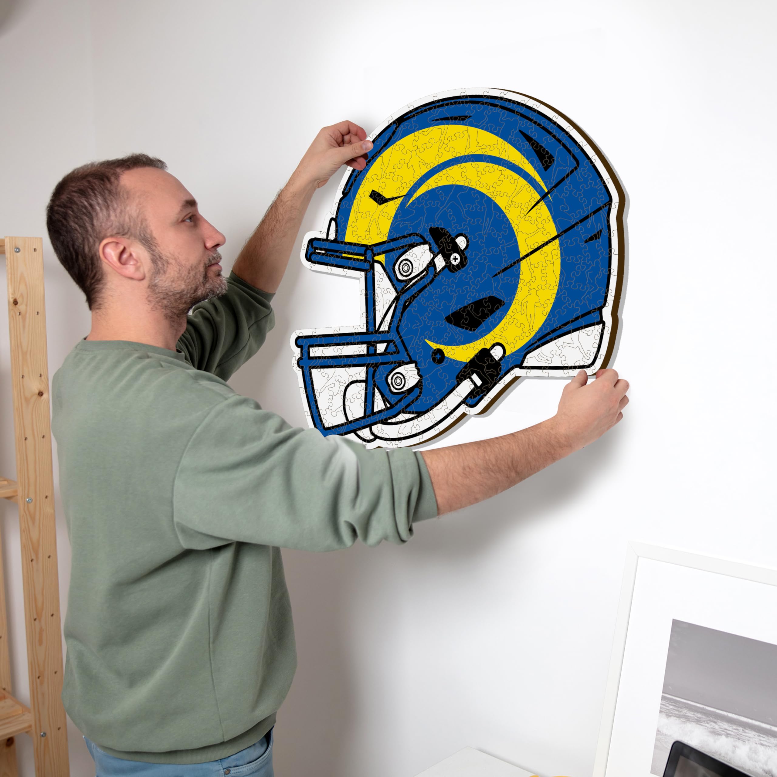 Iconic Puzzles -Oficjalnie licencjonowane 100% zrównoważone drewniane puzzle, Los Angeles Rams, M, 270 sztuk