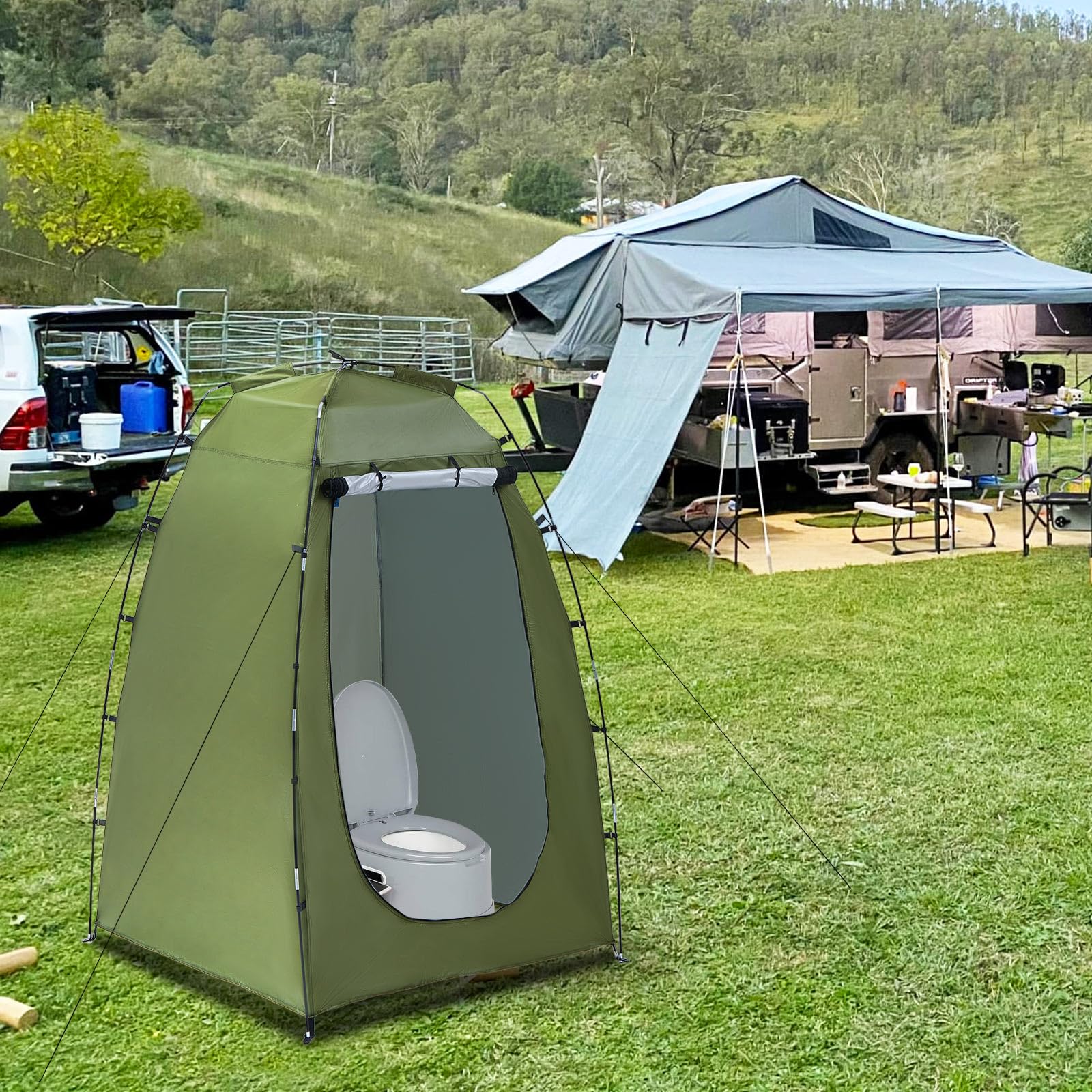 LEMROE Tente de plage avec sac de transport - Tente de douche étanche - Tente de toilette mobile pour le camping, la randonnée, l'extérieur - Tente pop-up
