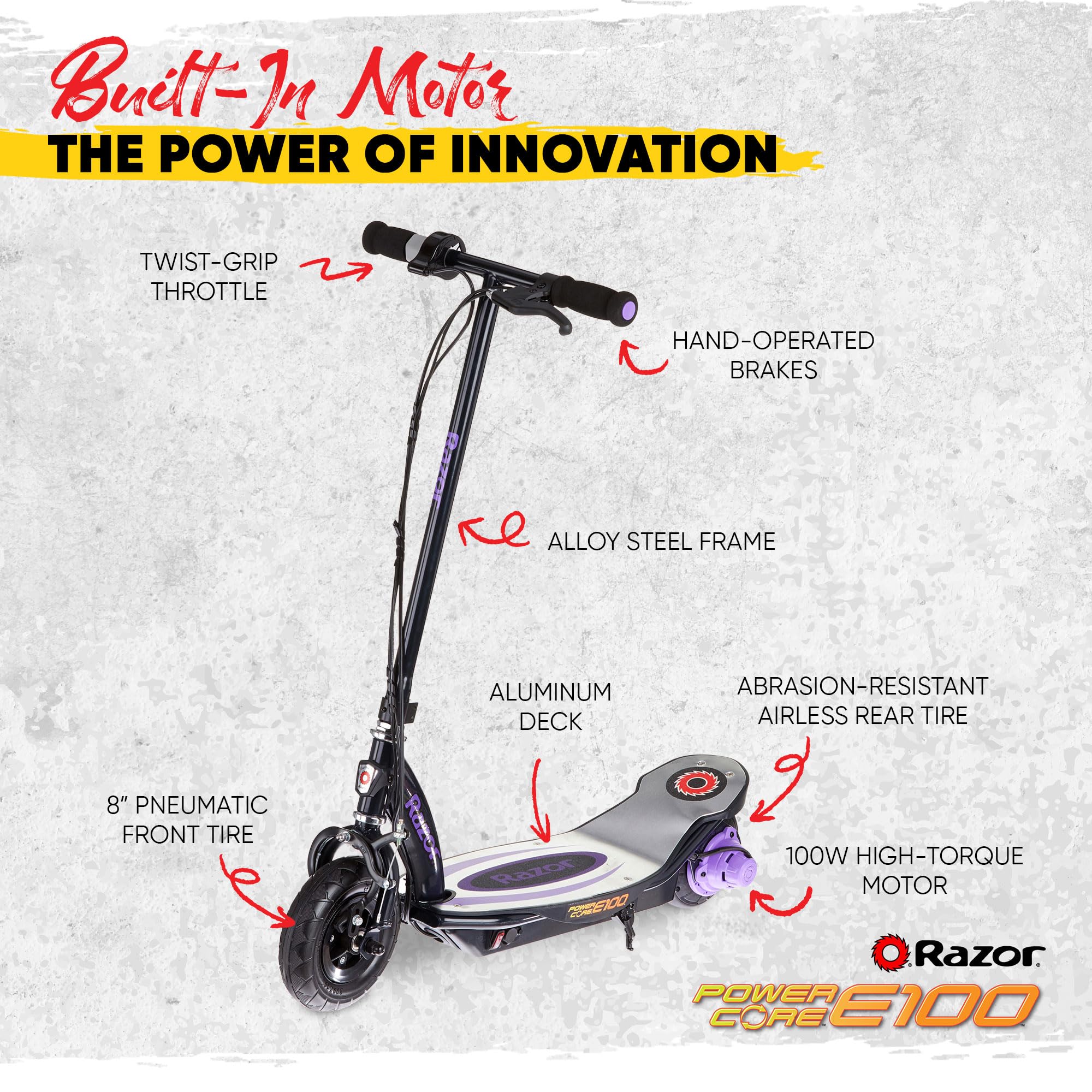 Trotinette Électrique Razor Power Core E100 - Pour Enfants 8 Ans Et + - Max 54 Kg - Occasion Très Bon État