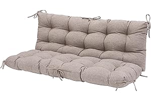 QILLOWAY Outdoor & Indoor Swing Cushions 2 Seater Loveseat Chair Pads for Garden Patio Furniture