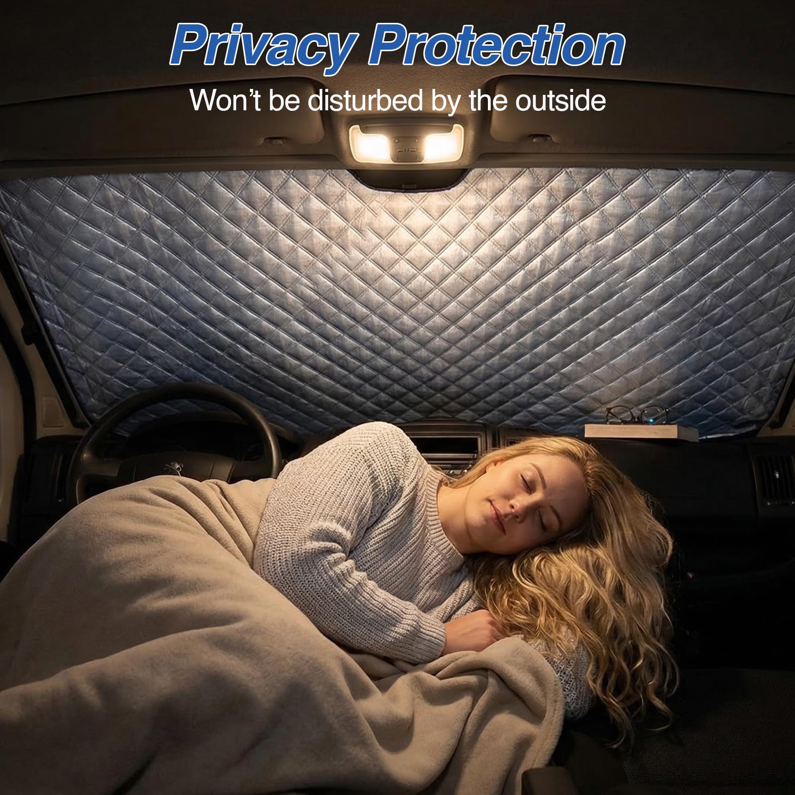 Windschutzscheiben Abdeckung Kompatibel mit FIAT Ducato, Peugeot Boxer, Citroen Relay X250/X290 (2006-2024), Frontscheiben Sonnenschutz mit Aufbewahrungstasche, Wasserdicht Anti-UV Frostschutz