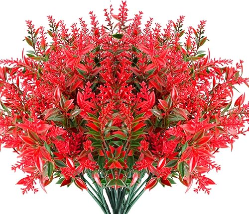 JEMONG 8 paquetes de flores artificiales de lavanda para exteriores, resistentes a los rayos UV, flores falsas que no se decoloran, plantas de JEMONG 8 paquetes de flores artificiales de lavanda para exteriores, resistentes a los rayos UV, flores falsas que no se decoloran, plantas de