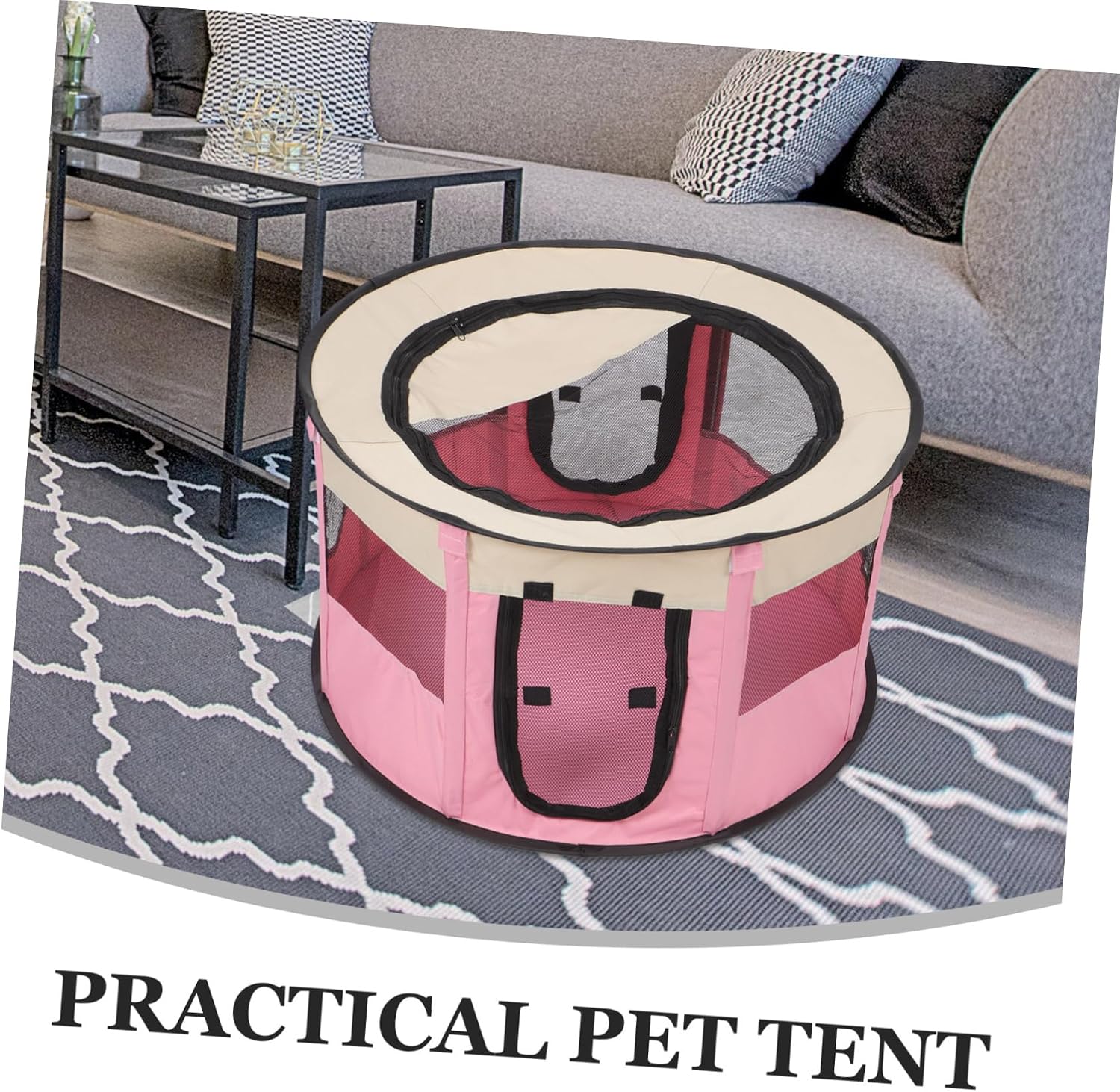POPETPOP Pet Tent Play Pen for Dogs Indoor Animal Playpen Outdoor Cat Playpen Puppy Play Pen for Indoors Small Dog Foldable Dog Playpen Puppy Playpen Indoor Playpen Folding Iron Wire
