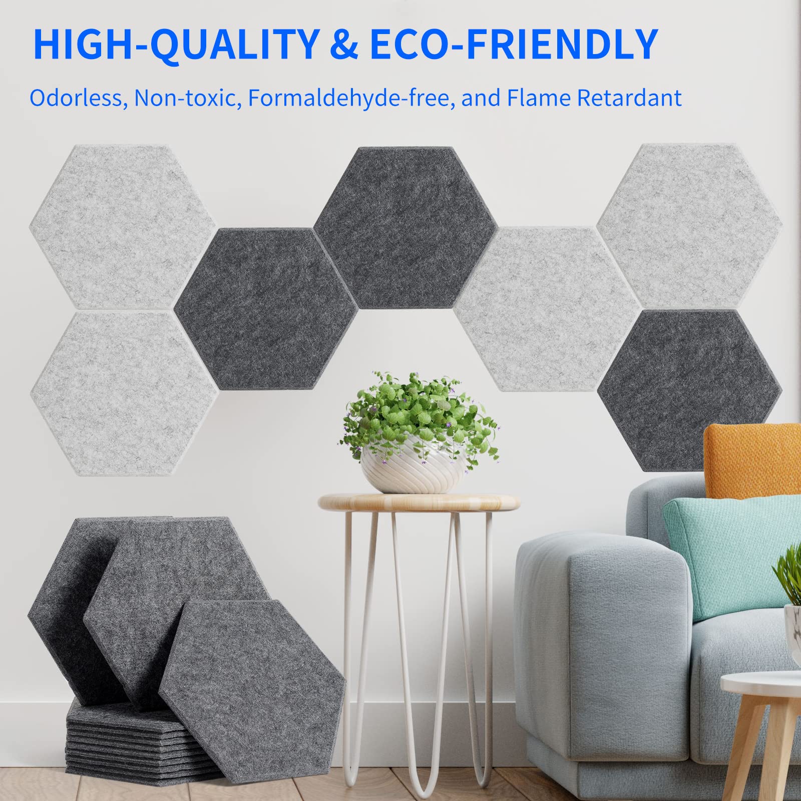 12 Pezzi Pannelli Fonoassorbenti 30 x 26 x 1 cm Pannello Acustico Isolamento Sonoro Ottimi per Ufficio, Studio, Trattamento Acustico Decorazione da parete (Grigio Scuro)