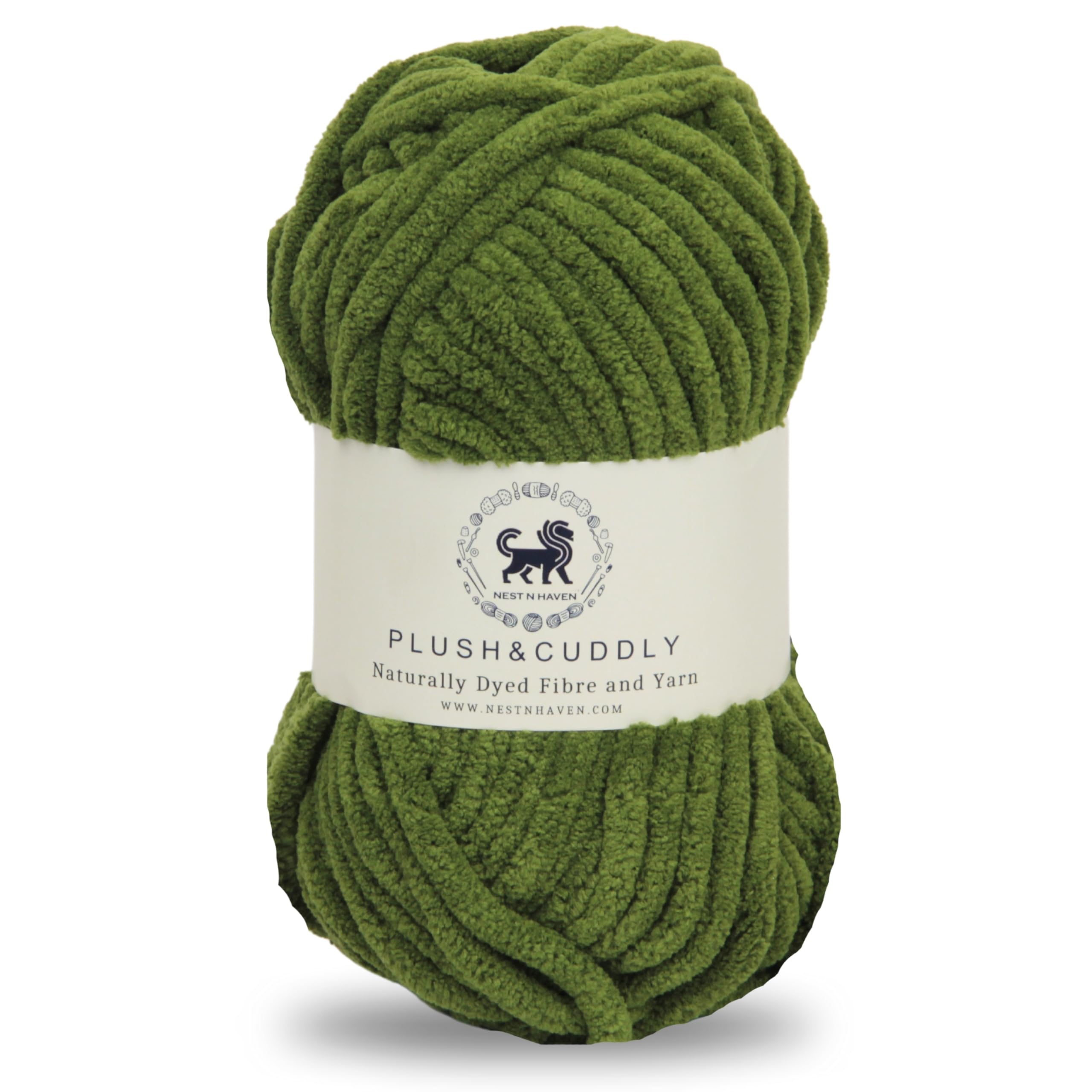 NESTNHAVEN, Wool, Plush & Cuddly, Chenille Yarn Supersoft Hand Knitting Wool Ball, (1 Ball/100 Gram Each) Ball Suitable for Craft, Babywear, Baby Blankets, 5 Bulky, Shade no - NNHB064 (Military Green) (B0CYDC2R4M) Amazon Price History, Amazon Price Tracker