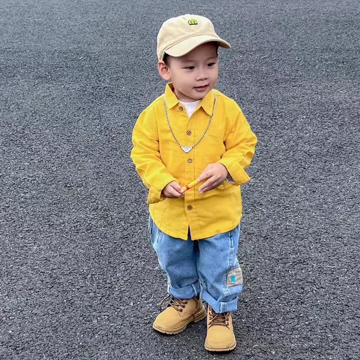 KISBINI Toddler Boys Long Sleeve Dress Shirt Button Up Shirts for Kids 2T-6 Years - Image 6