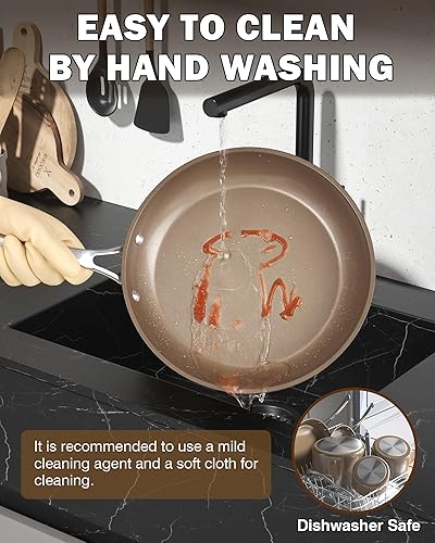 Miniatura 5 de Cooks Standard Sartén antiadherente de cerámica anodizada dura, de 8 pulgadas, sartén clásica para tortilla de huevos con mango de acero inoxidable,