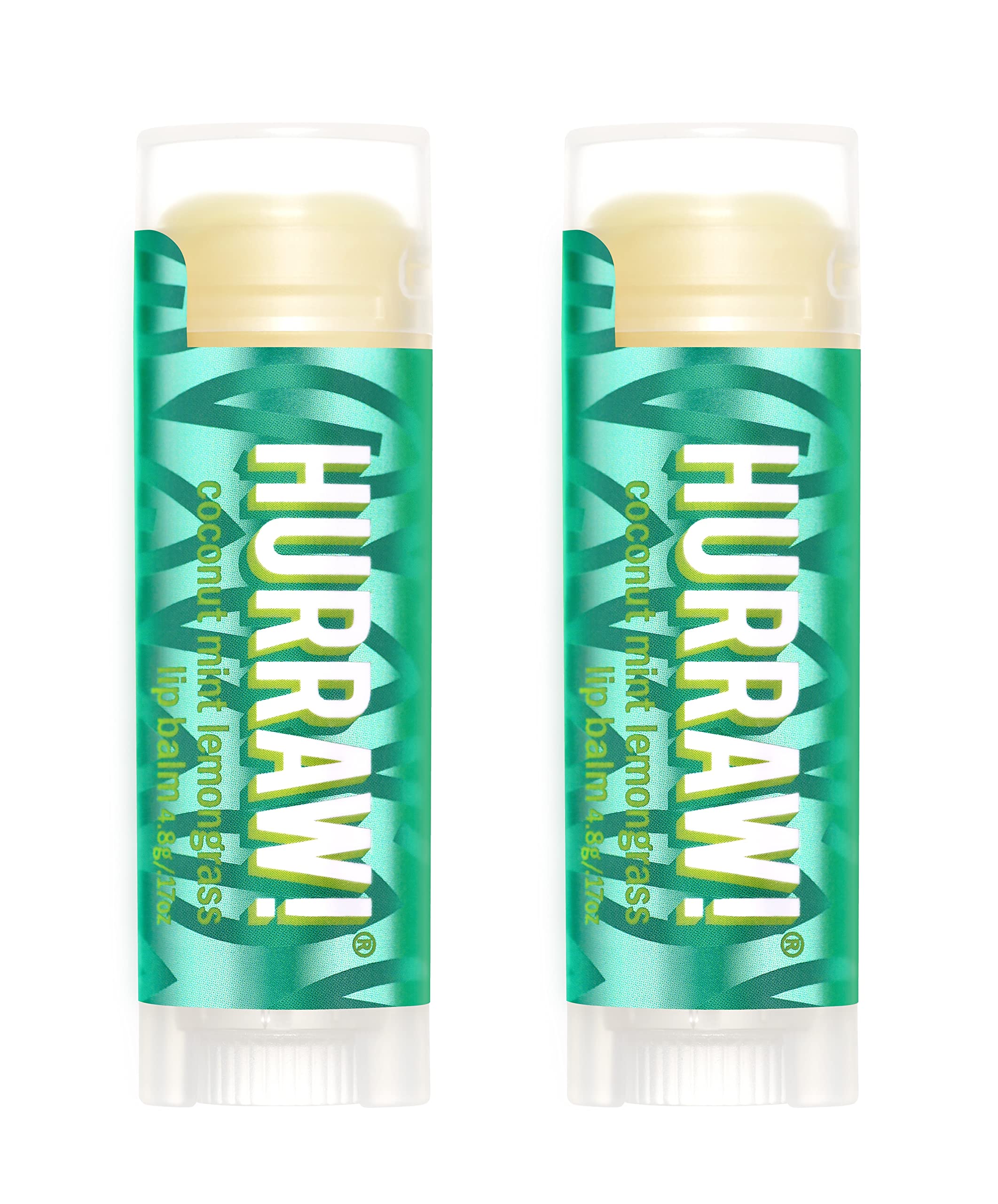 Hurraw! Coconut, Mint, Lemongrass (Pitta) Lip Balm, 2 Pack: Organic, Certified Vegan, Cruelty and Gluten Free. Non-GMO, 100% Natural Ingredients. Bee,