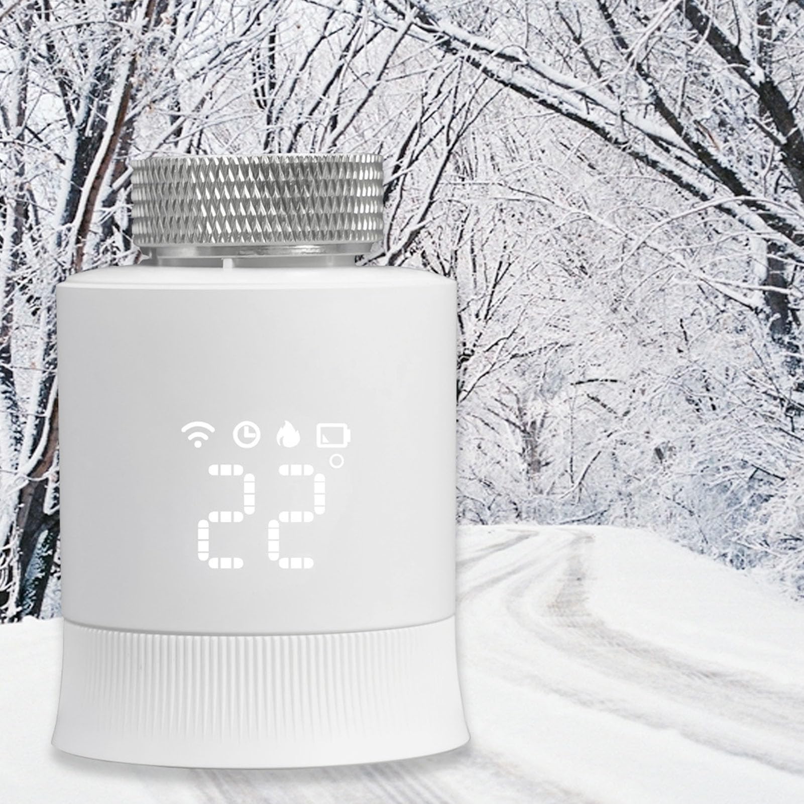 Aramox Valvola Termostatica Intelligente 3.0, Valvola per Termosifone ABS Controllata da App con Programmazione Remota e Rilevamento Finestra Aperta per Sistemi di Riscaldamento Ad Alta Efficienza