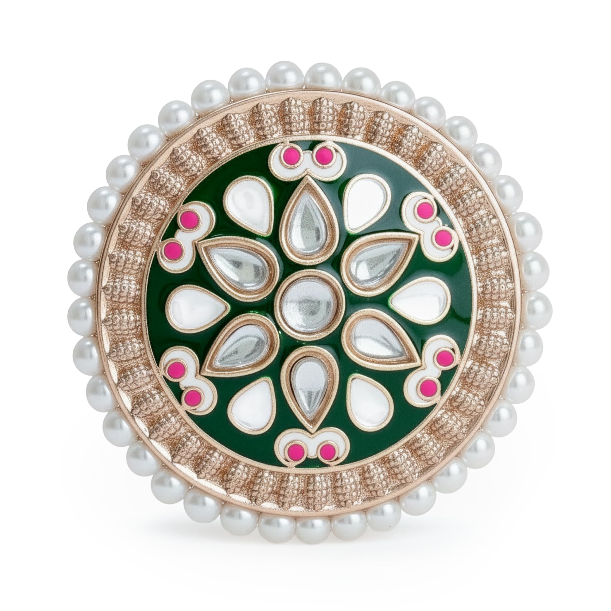 a.r. fashion Traditional Adjustable Kundan Pearl Meenakari Ring for Women & Girls | Ethnic Statement Finger Rings for Women Stylish – 1 Pc-picture-52