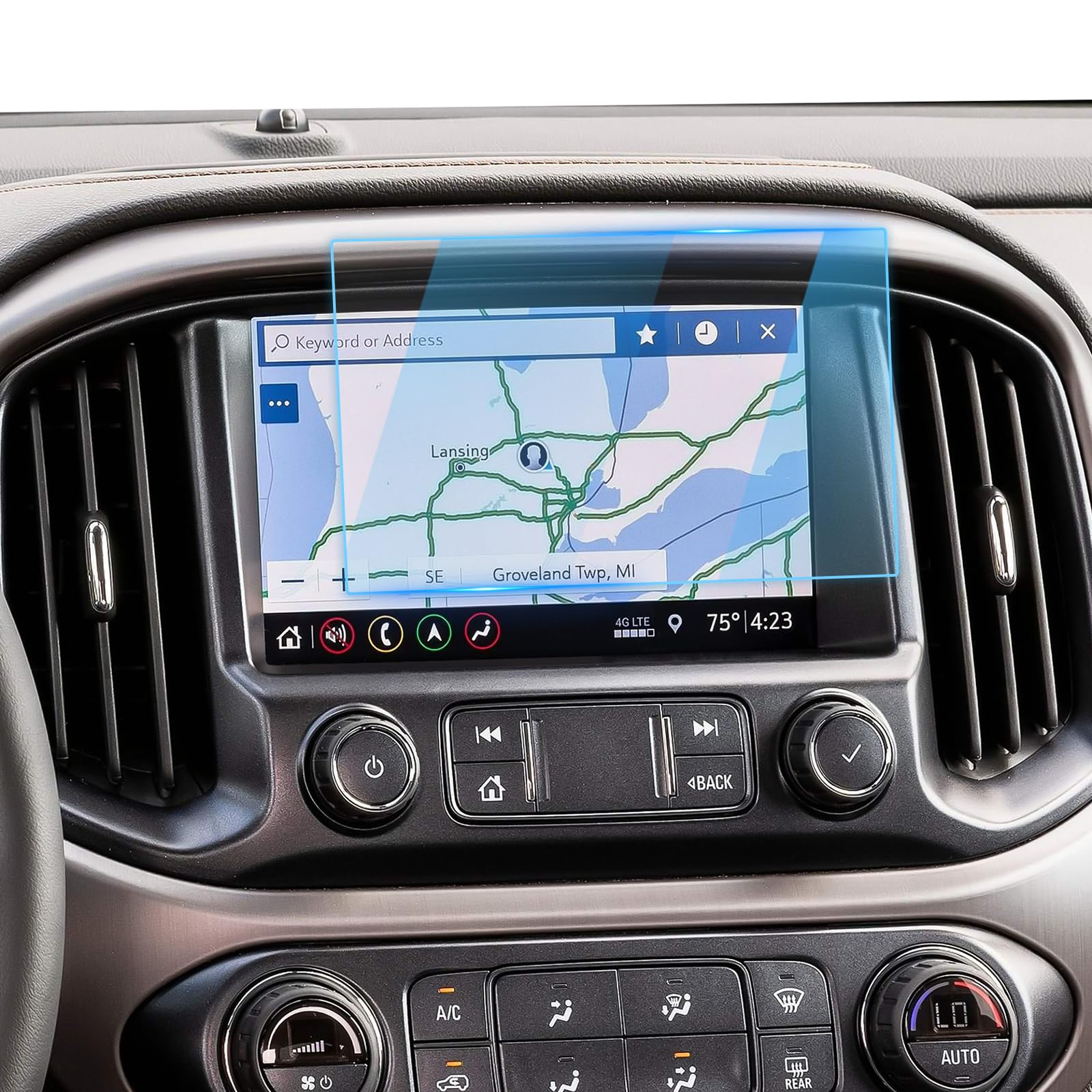 LFOTPP 2PCS 8" for 2014-2021 GMC Sierra/Canyon, Chevy Silverado/Colorado 1500 2500HD 3500HD LTZ MyLink 8 inch screen protector Car Navigation Screen Protector Glass Infotainment Center Touch Display
