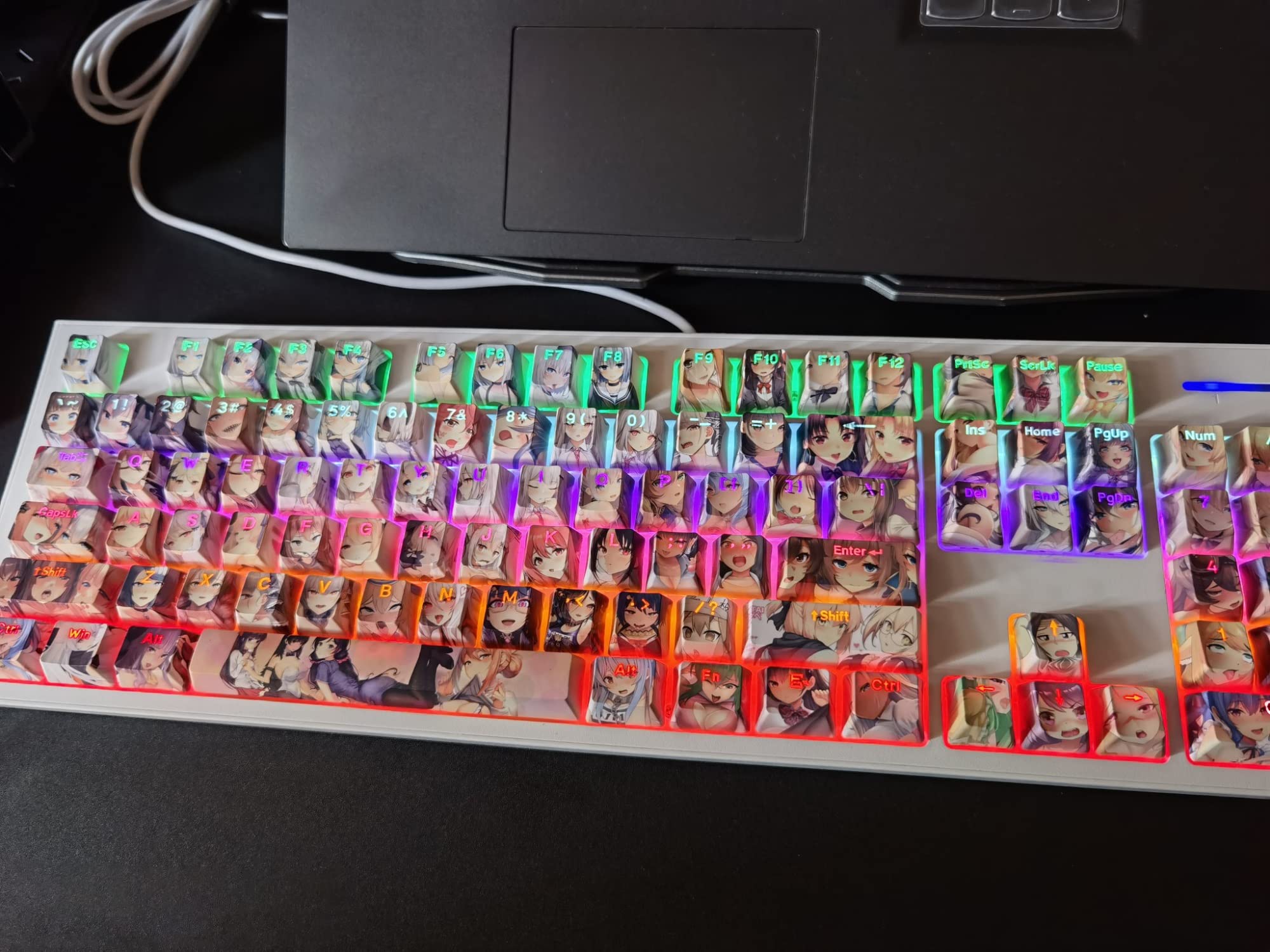 Set KeyCap Ahegao, 108 Tasti OEM Profile Dye-Sub Japanese Anime PBT Keycaps for Cherry MX Switch Custom Mechanical Gaming Keyboard