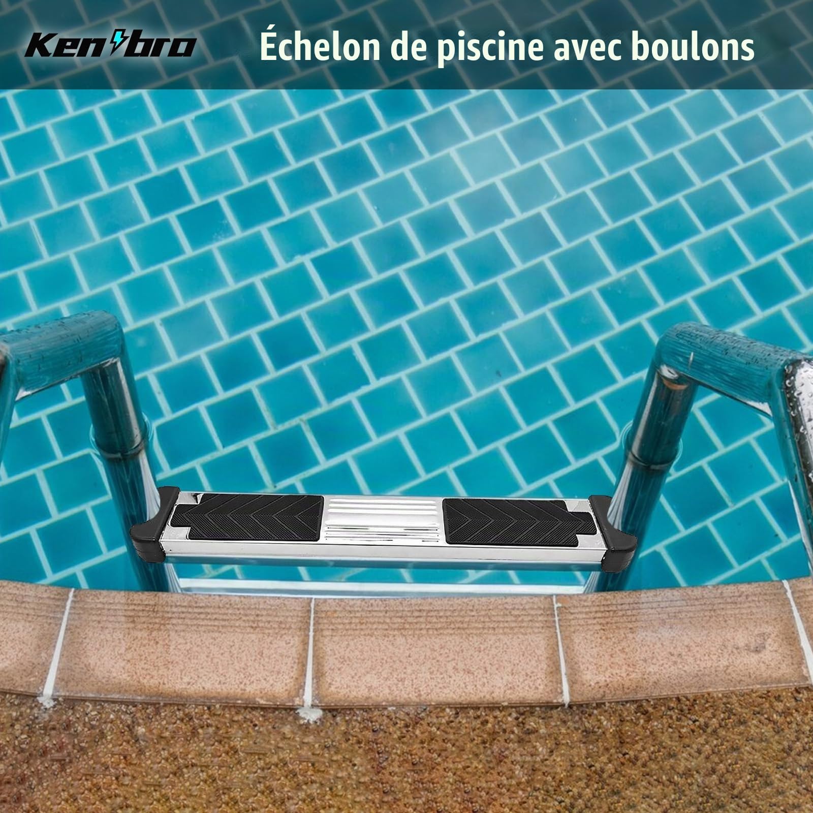 Marchepied de Rechange pour échelle de Piscine en Acier Inoxydable, Pédales D'échelle de Piscine avec Rembourrage en Caoutchouc Antidérapant et Vis, Pédale Antidérapante pour Piscine pour Piscines,Spa