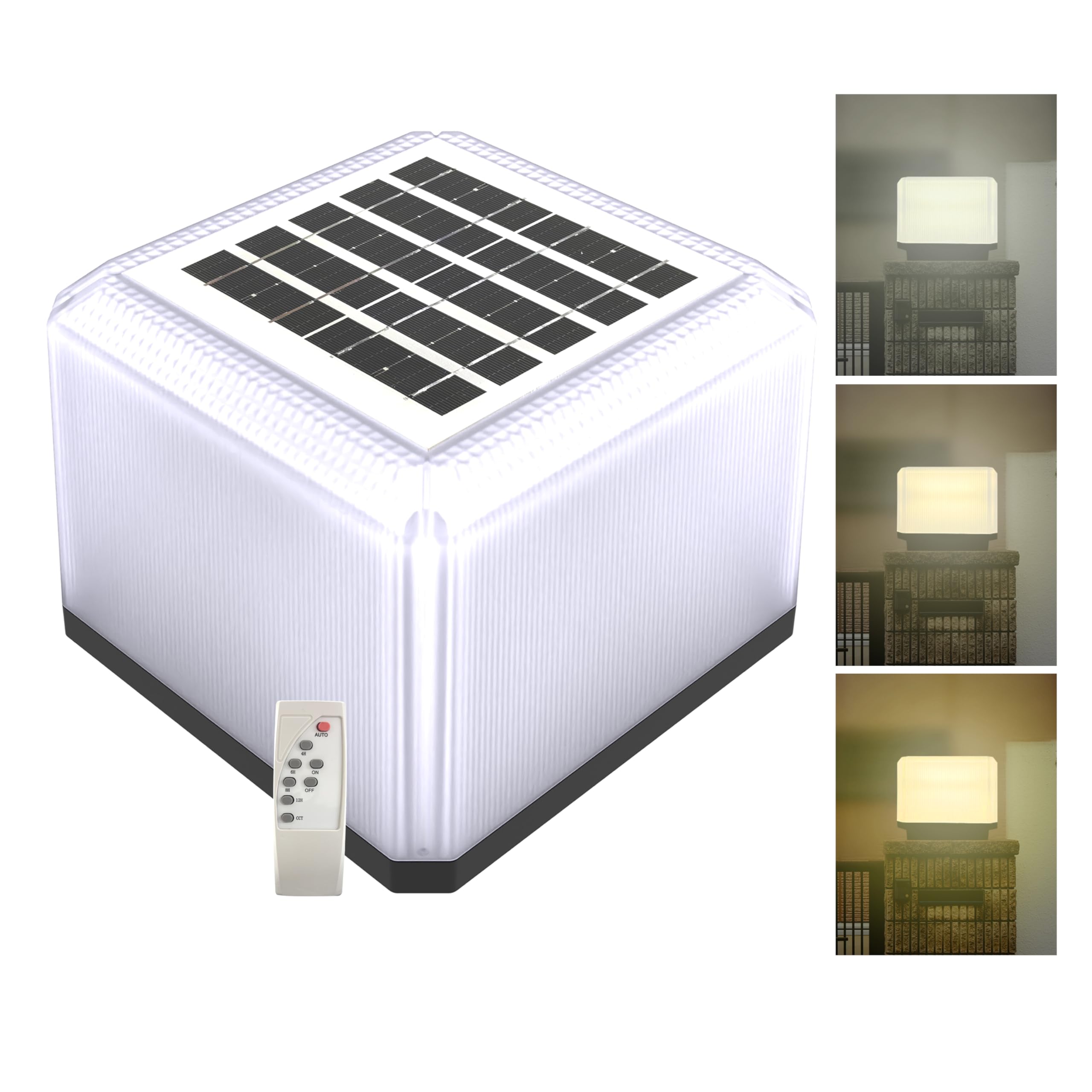 Homehop Solar Lights for Garden 18 Watt 114 LED Post Lamp Waterproof for Outdoor, Pillar, Compound Wall, Home, Automatic and Wireless (3.2V/4000Mah-3 Color Modes)