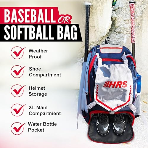 Miniatura 3 de Hit Run Steal Bolsa de béisbol, bolsa de bate de sóftbol para jóvenes y adultos. Capacidad para 4 murciélagos, guantes, botella de agua,