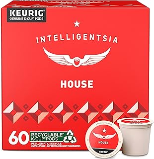 Coffee, Light Roast K-Cup Coffee Pods for Keurig Brewers - House 60 Count with Flavor Notes of Milk Chocolate, Mandarin, and Apple (6 Boxes of 10 K-Cup Pods)