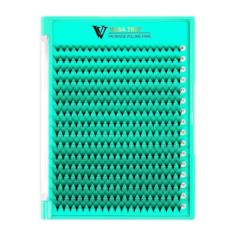 VAVALASH Extensões de Cílios em Leques Pré-montados 10D 14D 16D 20D, Espessuras 0,05 e 0,07, Curvaturas C/D, Haste Central, União Térmica, 320 Leques