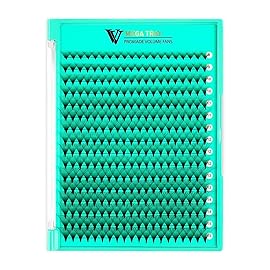 VAVALASH Premade Fans Eyelash Extensions 320 Fans 10D 14D 16D 20D 0.03 0.05 0.07 Thickness C/D Curl Middle Stem Premade Fans Russian Volume Lash Extensions (320 Fans-24D-0.03-C-8-15mm)