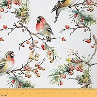 Vista 12 de The Yard - Tela de pájaros coloridos por yarda, diseño de hojas de palma en acuarela tropical, para proyectos de bricolaje en el hogar, tela rústica