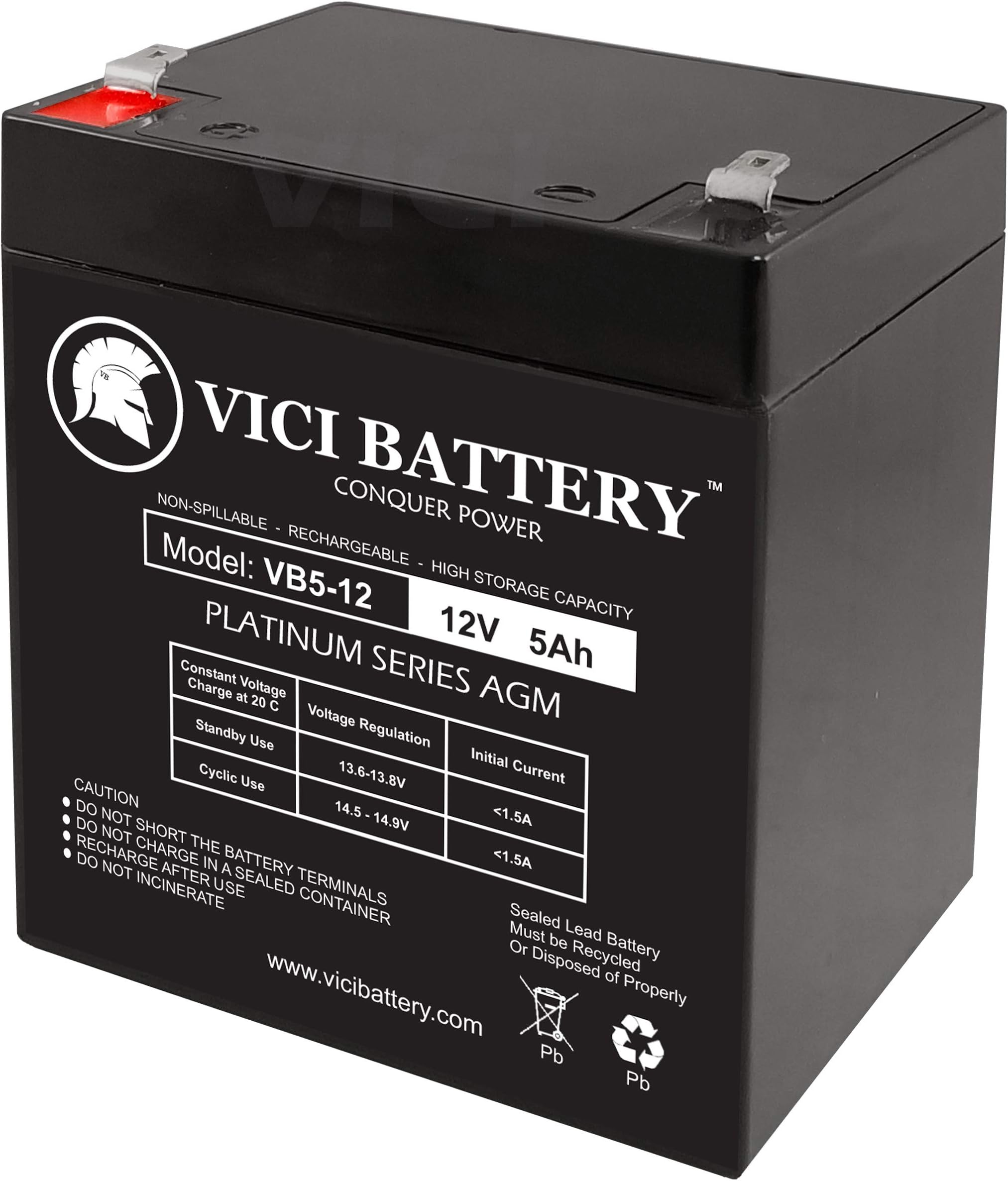 VICI Battery 12V 5Ah Scooter Battery Replace 4.5Ah Enduring 6FM4.5, 6 FM 4.5 brand product