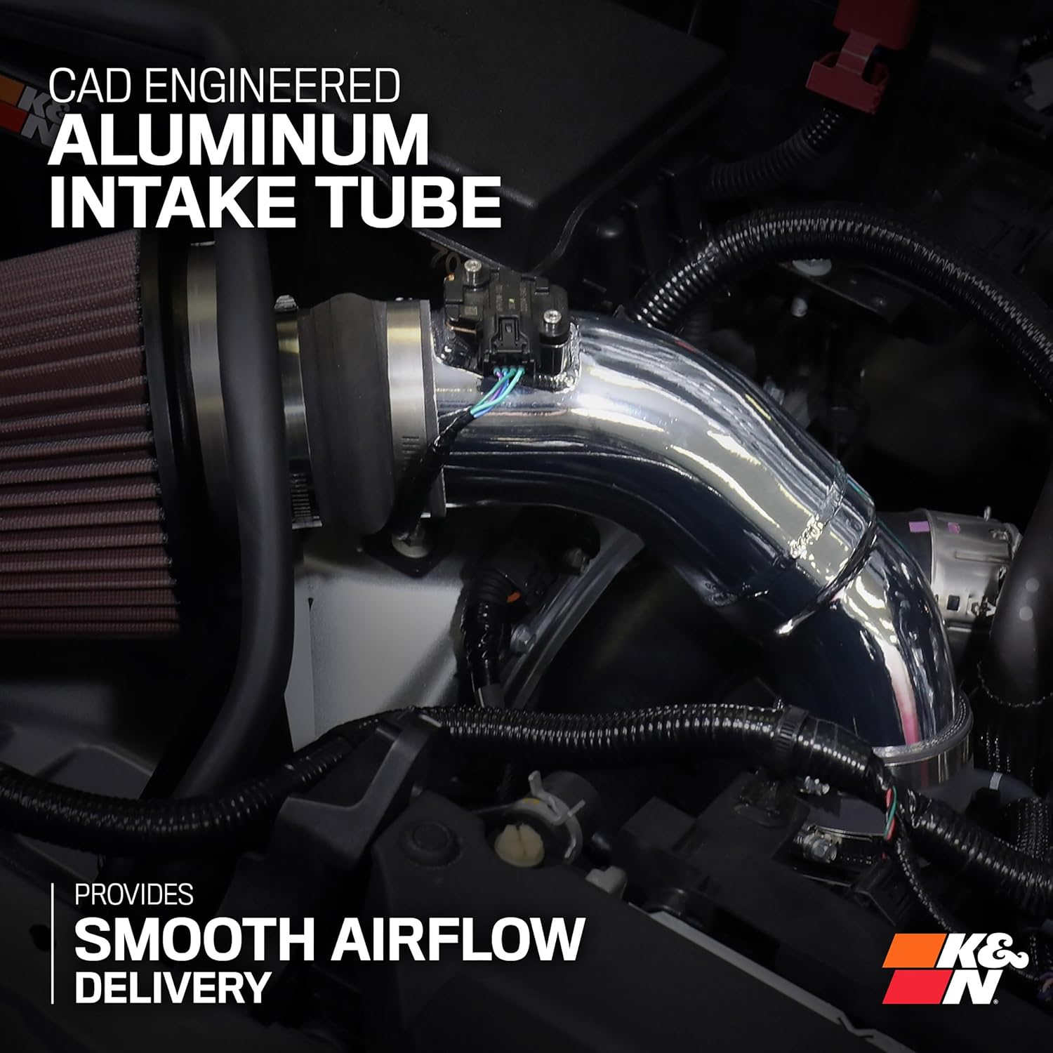 K&N Cold Air Intake System: High-Flow Air Filter, Increase Performance & Towing: Compatible with 2024-2025 Toyota: Land Cruiser, Tacoma, 77-9043KP