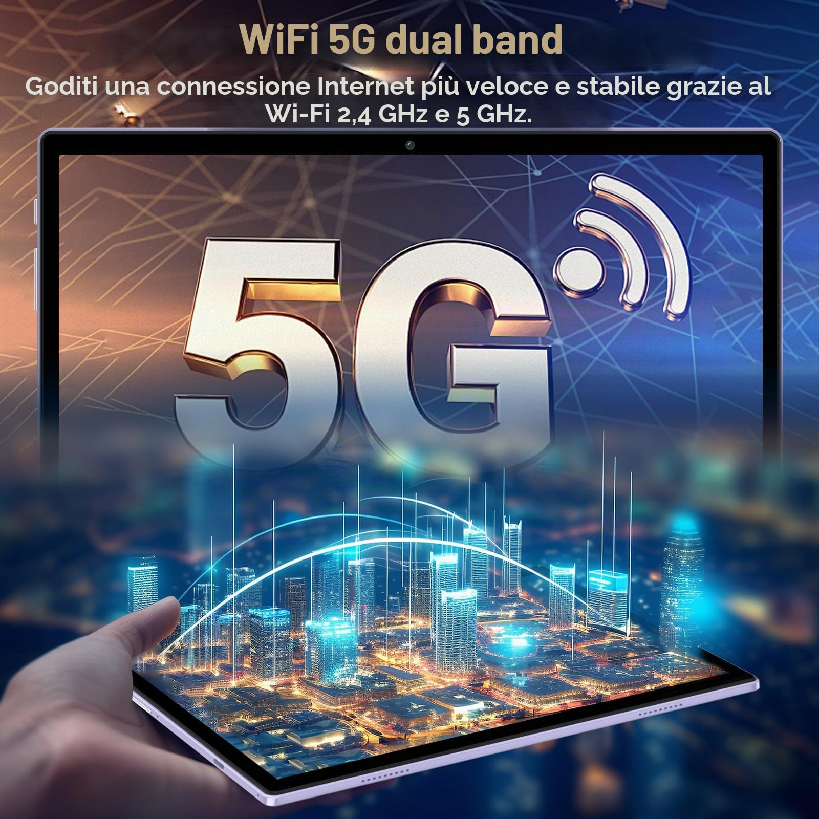 ZIOVO Tablet 10 Pollici Android 15,30GB RAM+128GB ROM(TF 1TB),5G WiFi Tablets,Octa-Core 2.0 GHz/Gemini AI/Widevine L1/8000 mAh/Bluetooth 5.0/GPS/Face ID/2 in 1 Tablet con Tastiera e Mouse-Viola