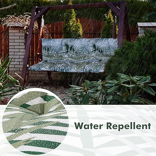 Miniatura 4 de Cojines de repuesto para columpio al aire libre, cojines de banco de jardín suaves con respaldo y lazos, almohadillas de banco antideslizantes,