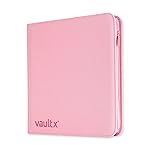 Vault X 12 Pocket Trading Card Zip Binder, 480 cards, Premium Exo-Tec Album Material, 20 Side-Loading Pages, Folder for Collectible Card Games, Sports, TCG (Pink)