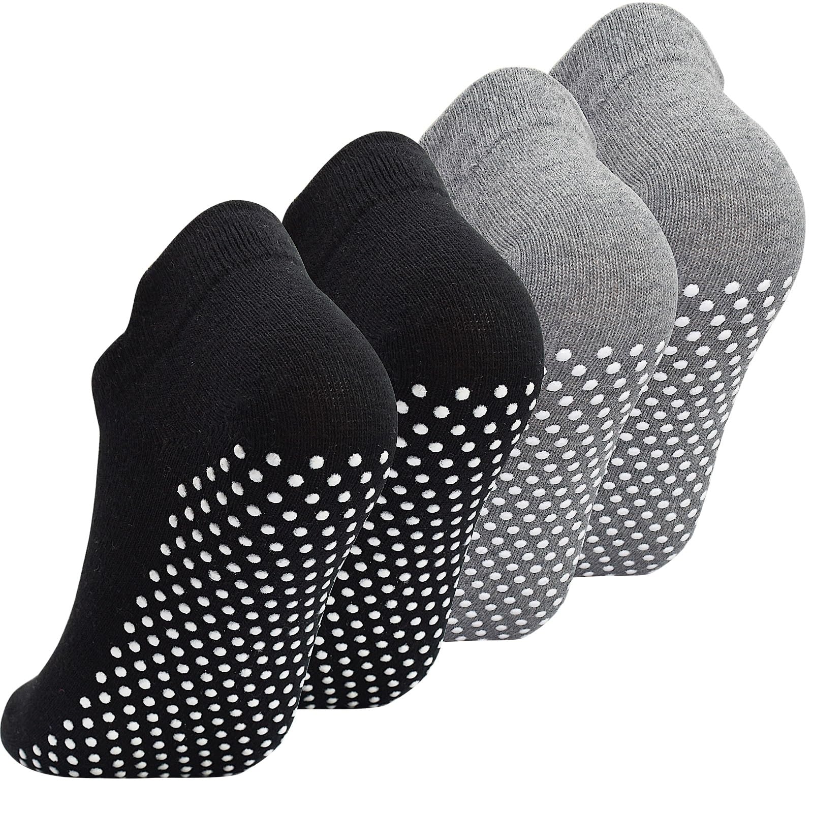 GRPSKCOS Yoga Socken Stoppersocken Damen, 4 Paare Antirutschsocken für Yoga | Rutschfeste Slipper Socken, Pilates, Tanz, Krankenhaus, Zuhause, Workout, Sport