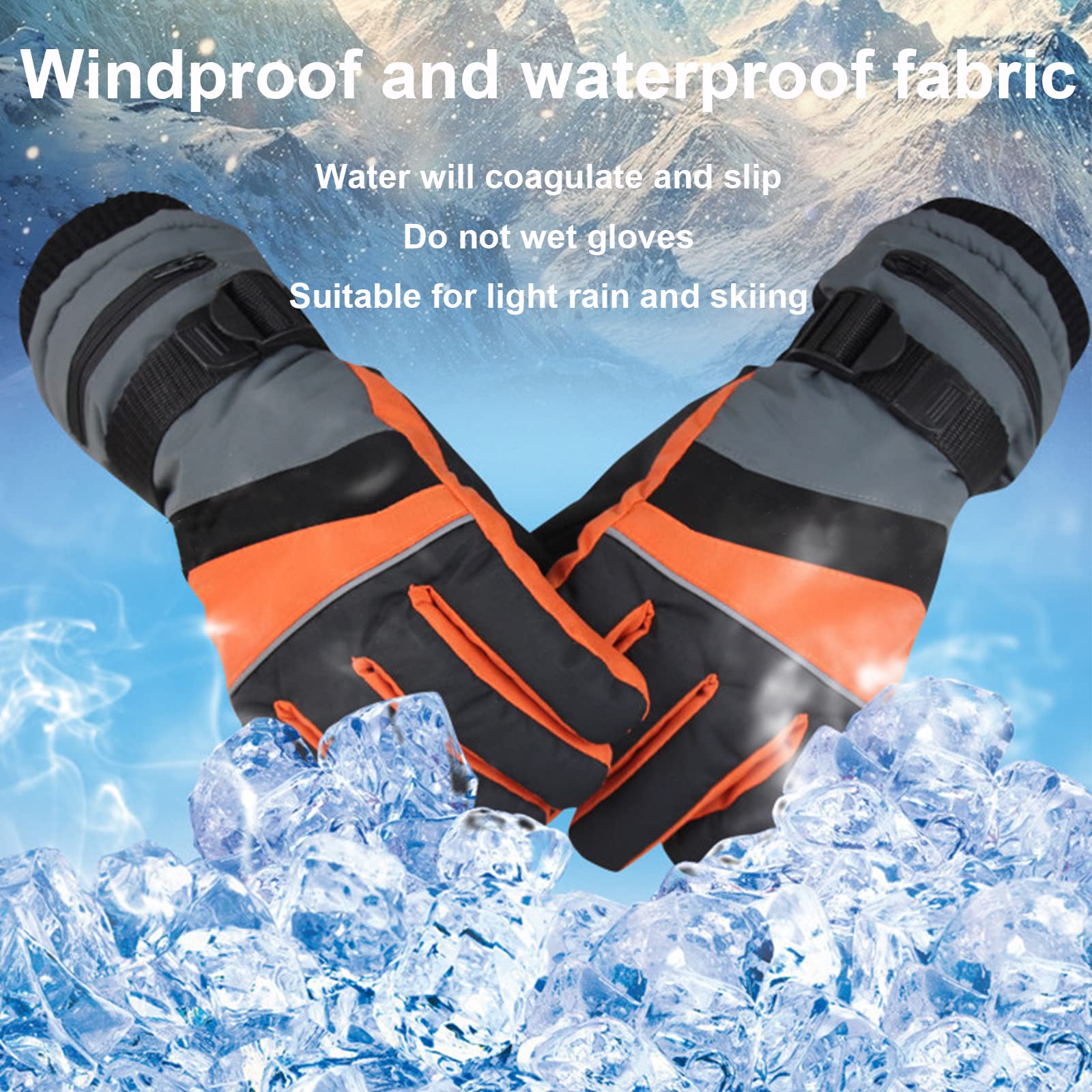 Guantes Térmicos para Ciclismo al Aire Libre, Antideslizantes, Impermeables, con Carga USB, Guantes Calefactores para Dedos Completos, Temperatura Constante Deportiva,Blue